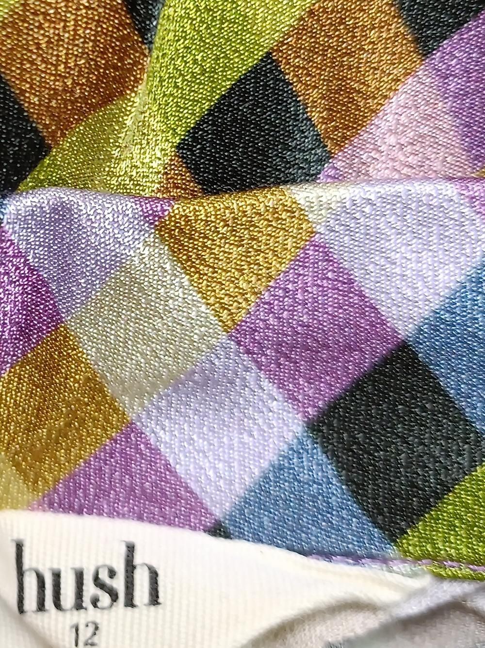Hush Women's Maxi Skirt UK 12 Multi Checkered 100% Viscose Long Maxi - Image 5