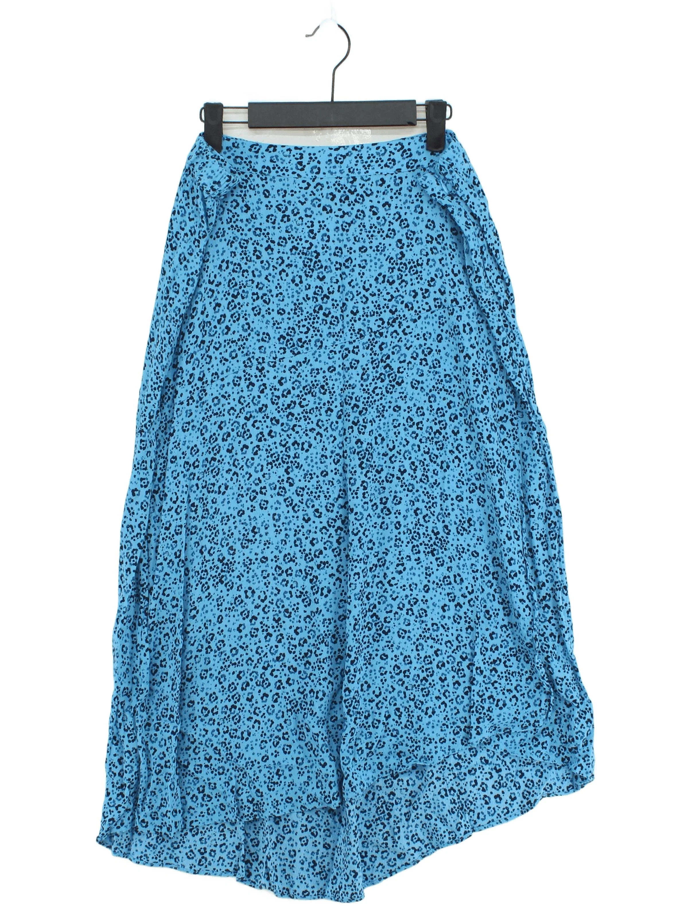 Hush Women's Maxi Skirt UK 16 Blue Animal Print 100% Viscose Long Maxi