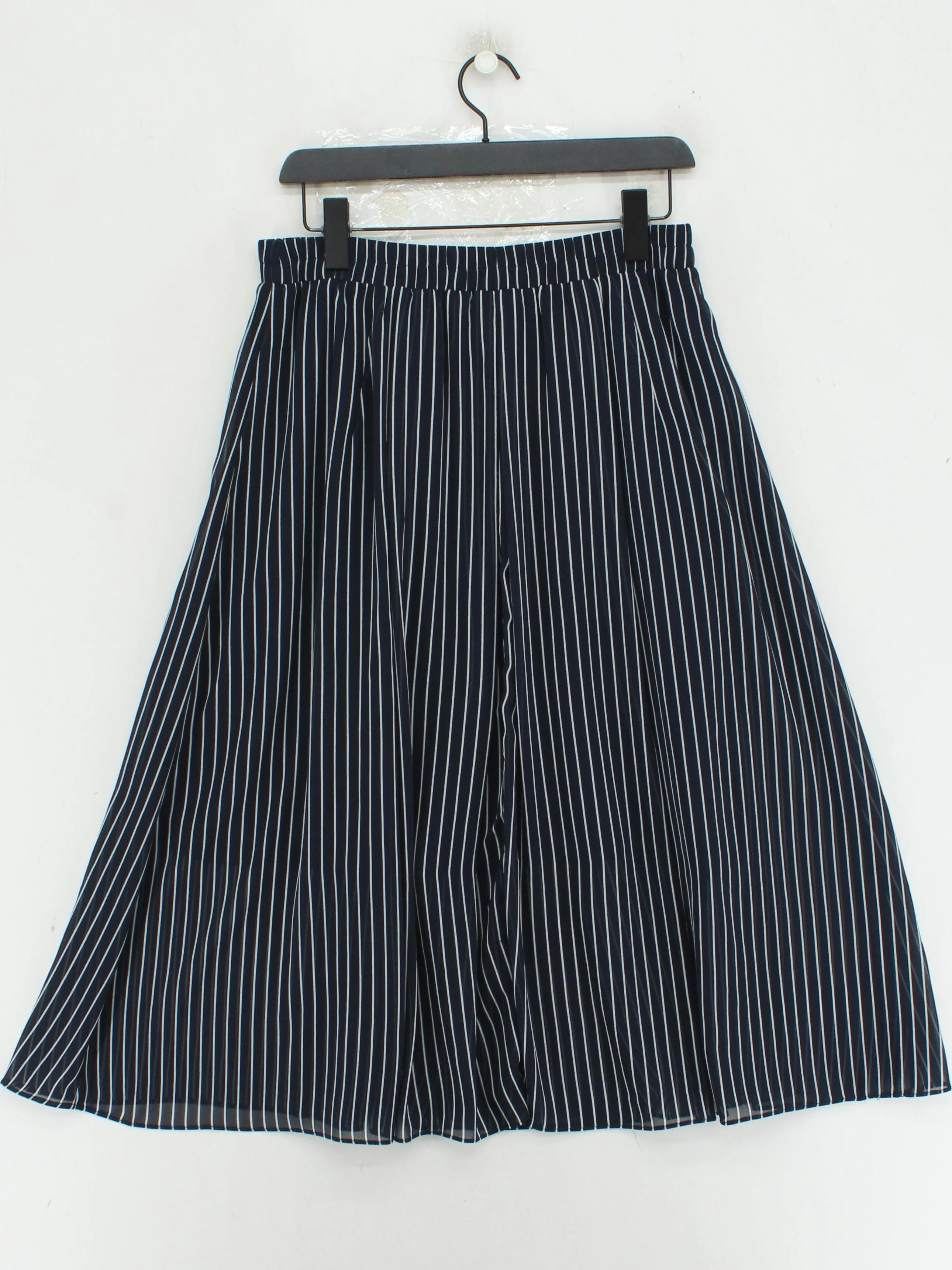 Hush Women's Midi Skirt UK 10 Blue Striped 100% Polyester Midi A-Line - Image 2