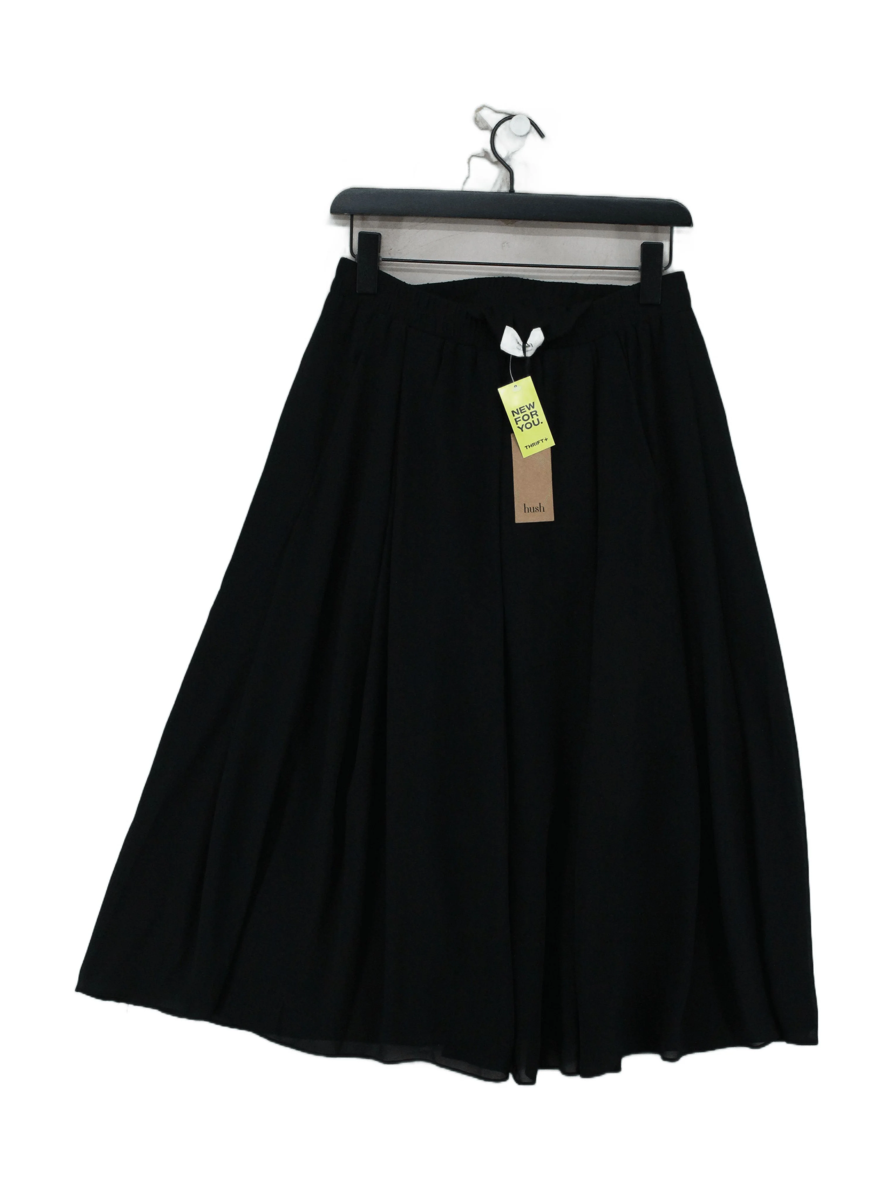 Hush Women's Midi Skirt UK 8 Black 100% Polyester Midi Pleated New with tags