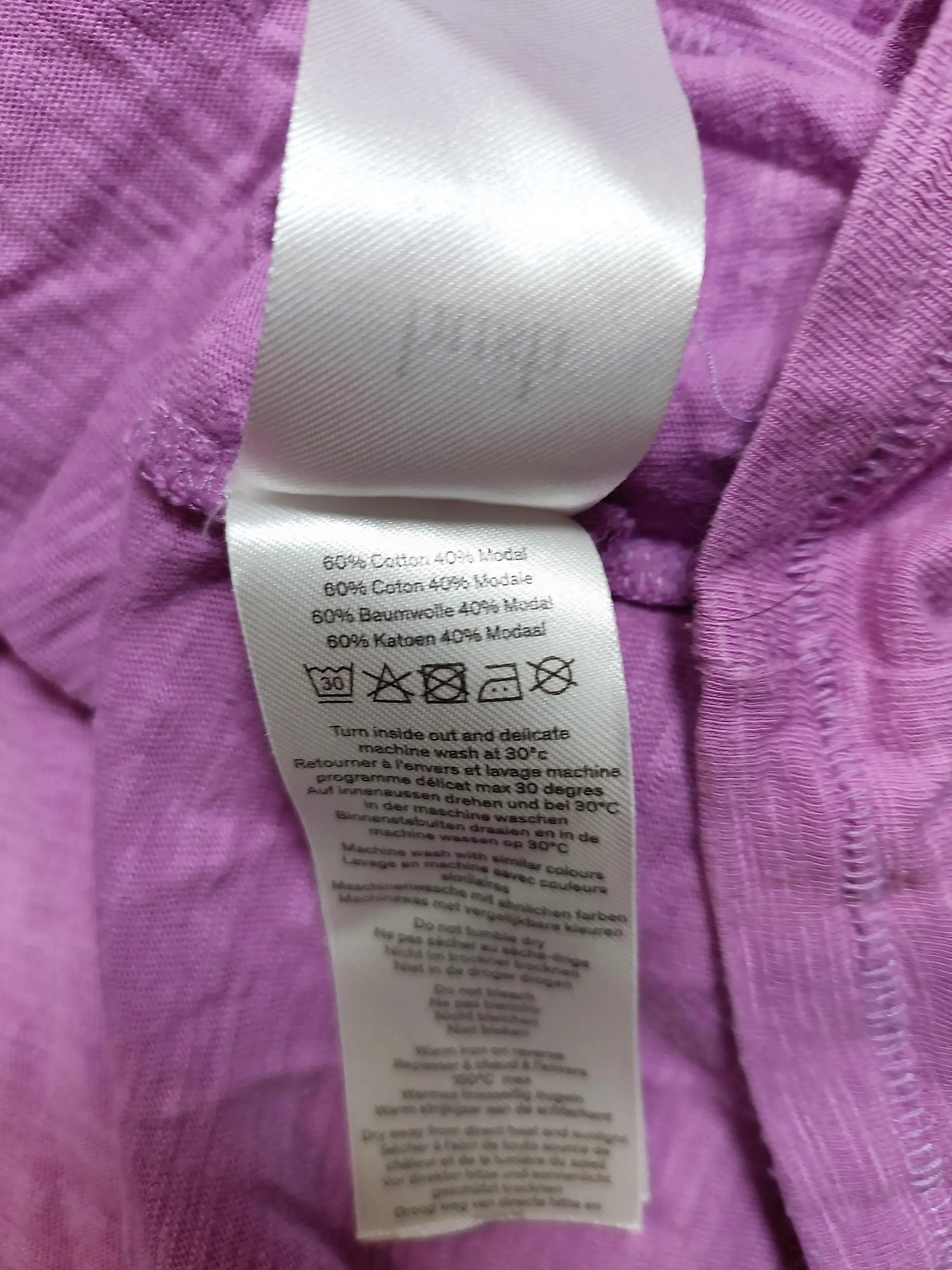 Hush Women's T-Shirt L Purple Cotton with Lyocell Modal Basic - Image 7