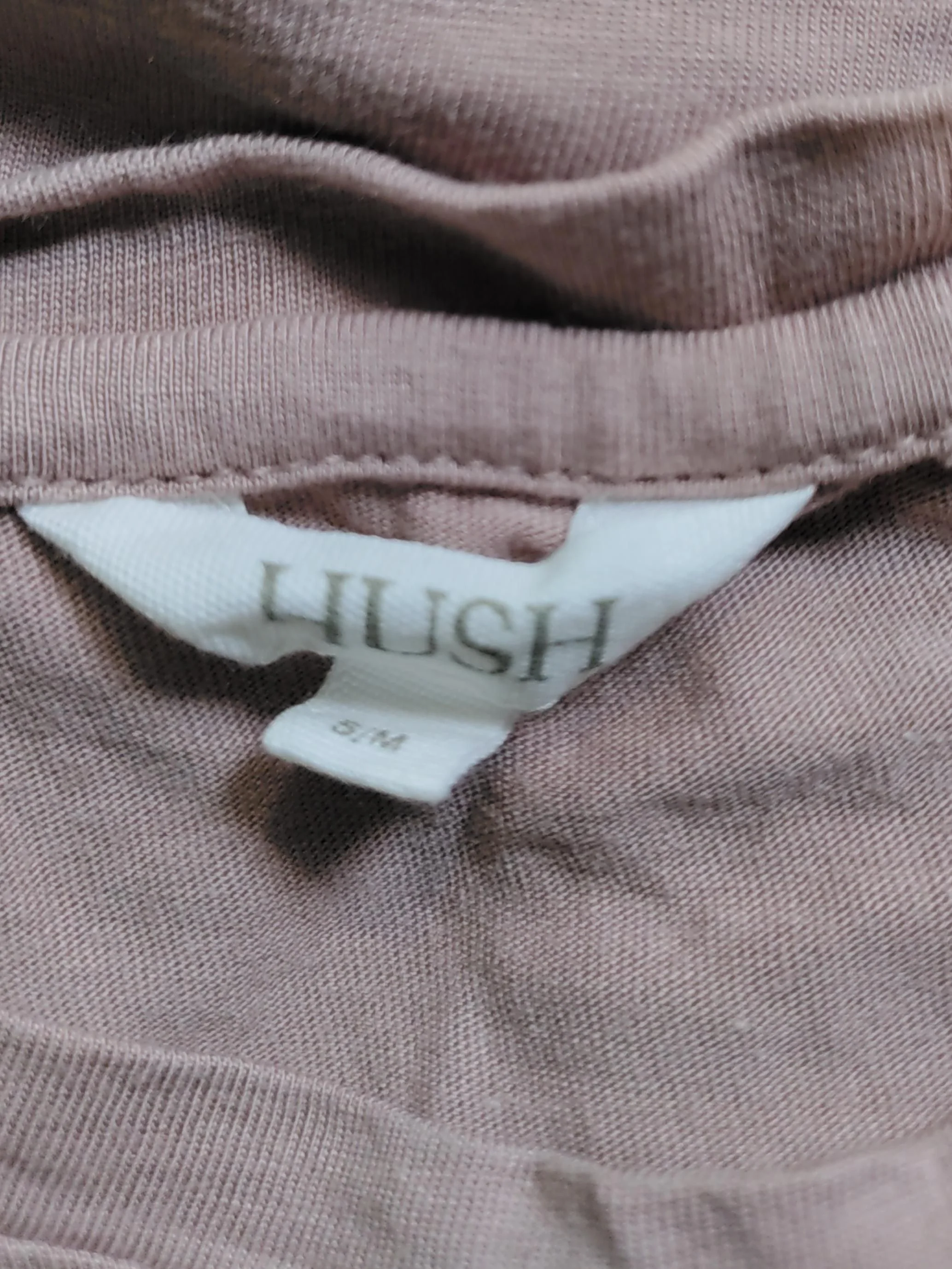 Hush Women's T-Shirt S Pink Cotton with Viscose Short Sleeve Round Neck Basic - Image 5