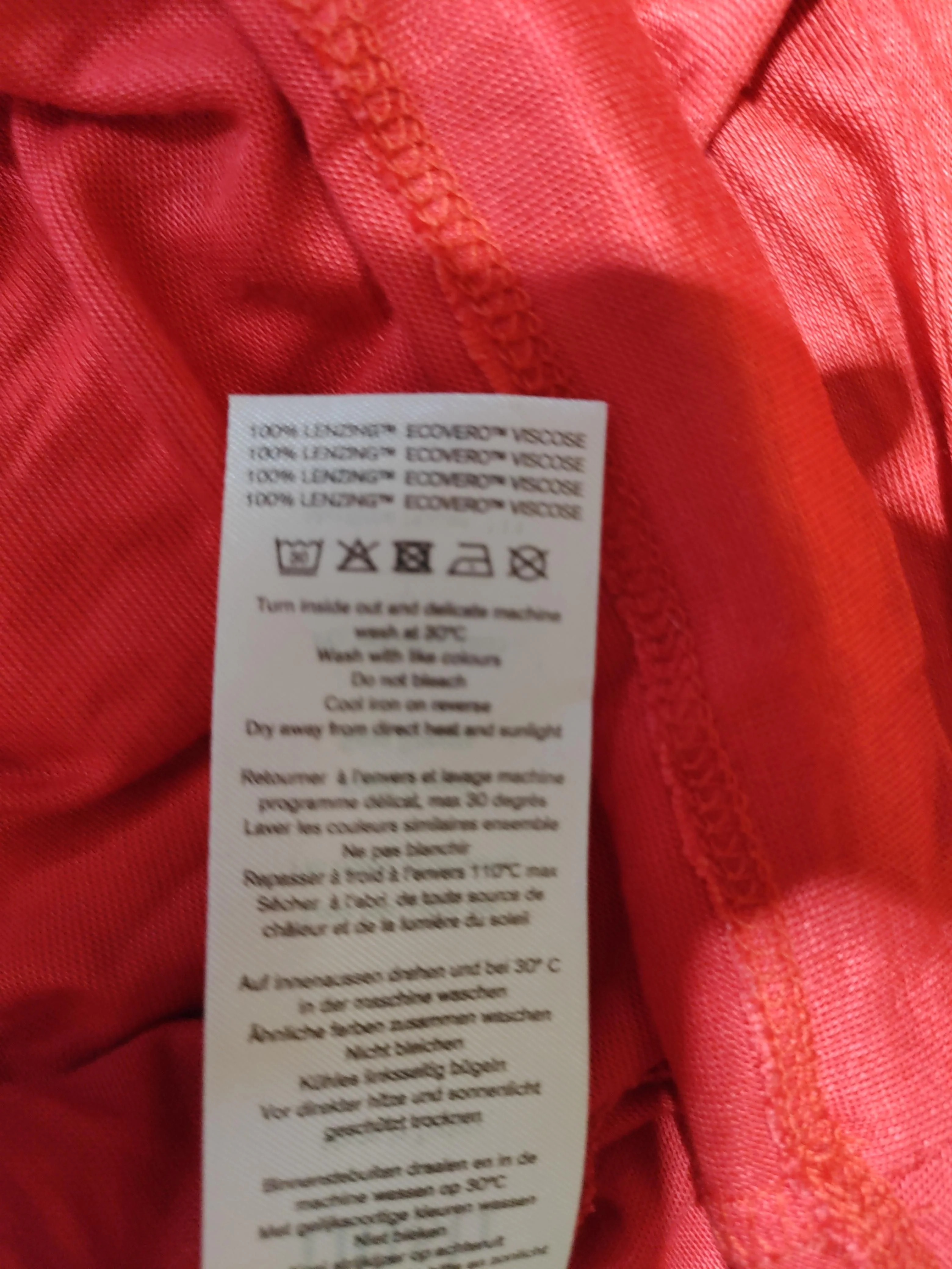 Hush Women's Top M Red 100% Viscose Long Sleeve Round Neck Basic - Image 6