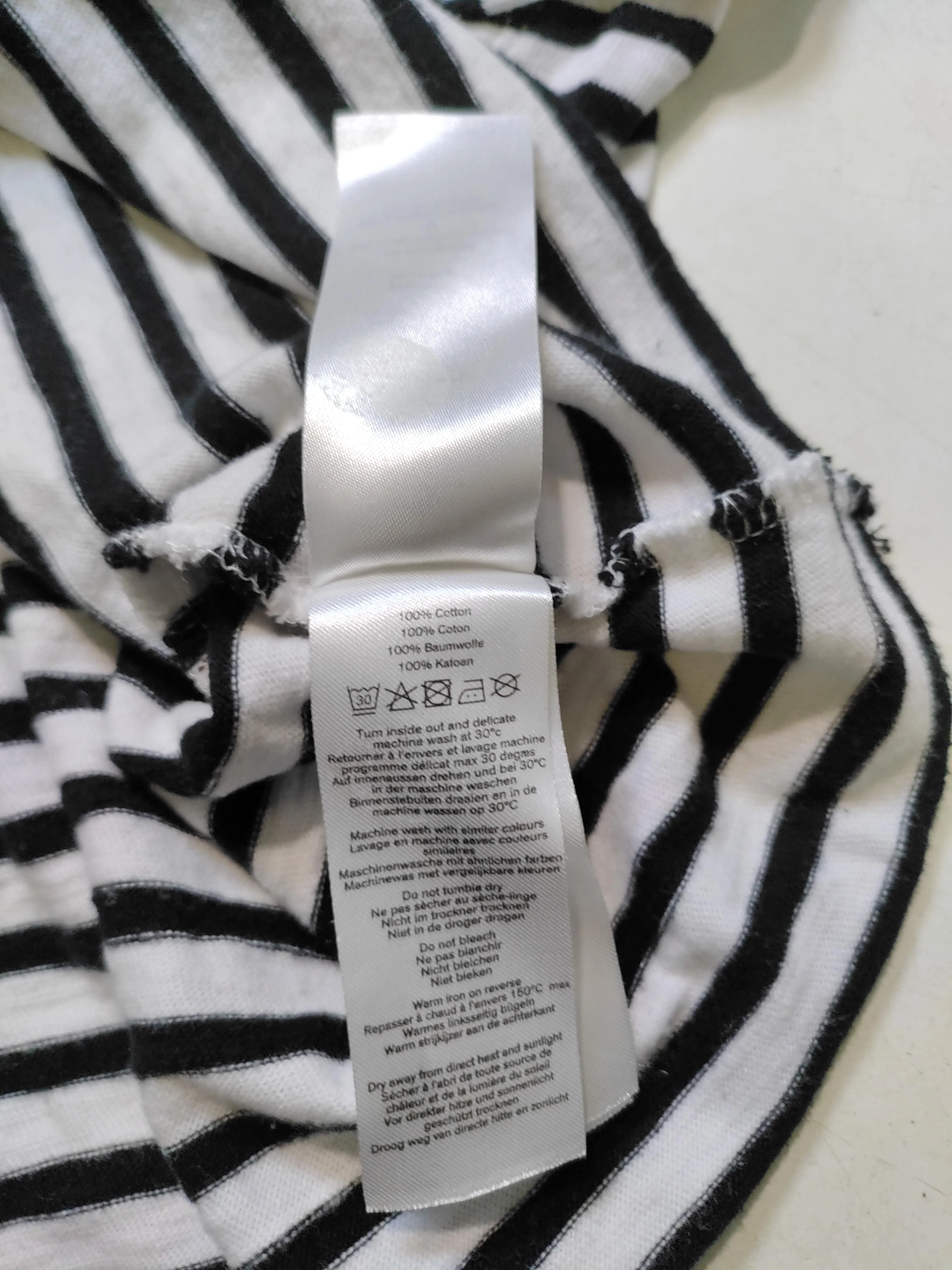 Hush Women's Top M White Striped 100% Cotton Sleeveless Round Neck Jersey - Image 10
