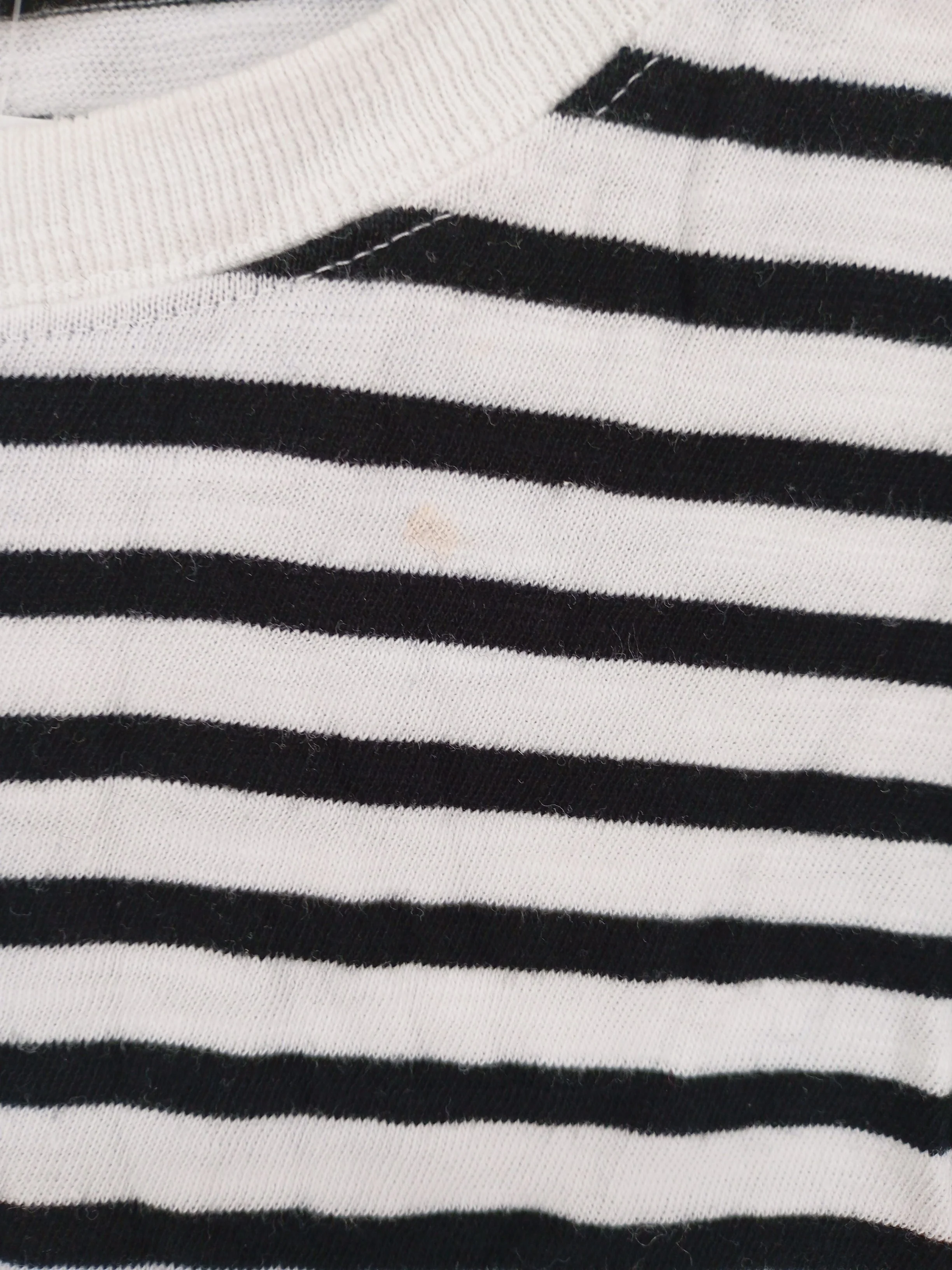 Hush Women's Top M White Striped 100% Cotton Sleeveless Round Neck Jersey - Image 7