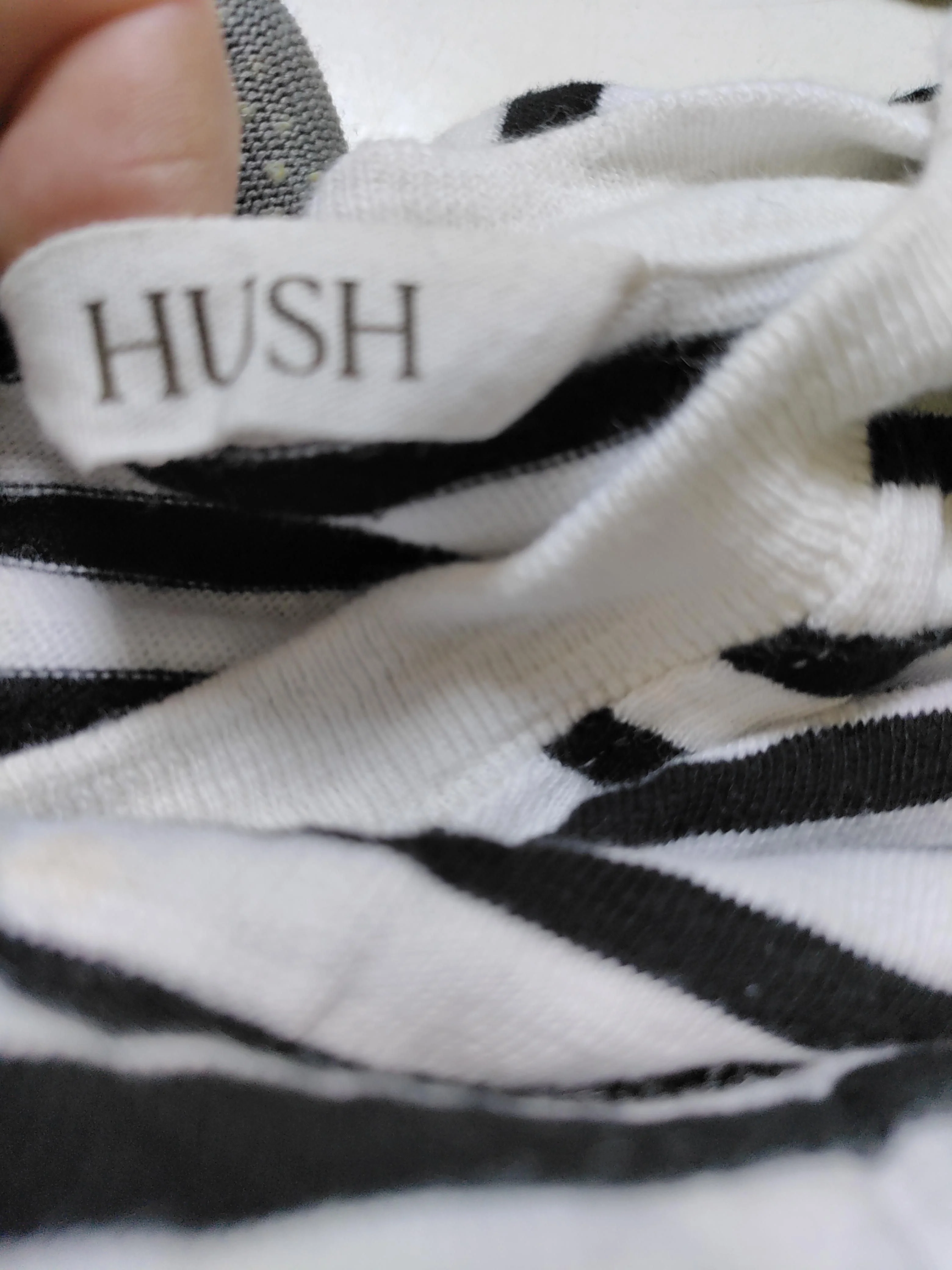 Hush Women's Top M White Striped 100% Cotton Sleeveless Round Neck Jersey - Image 9