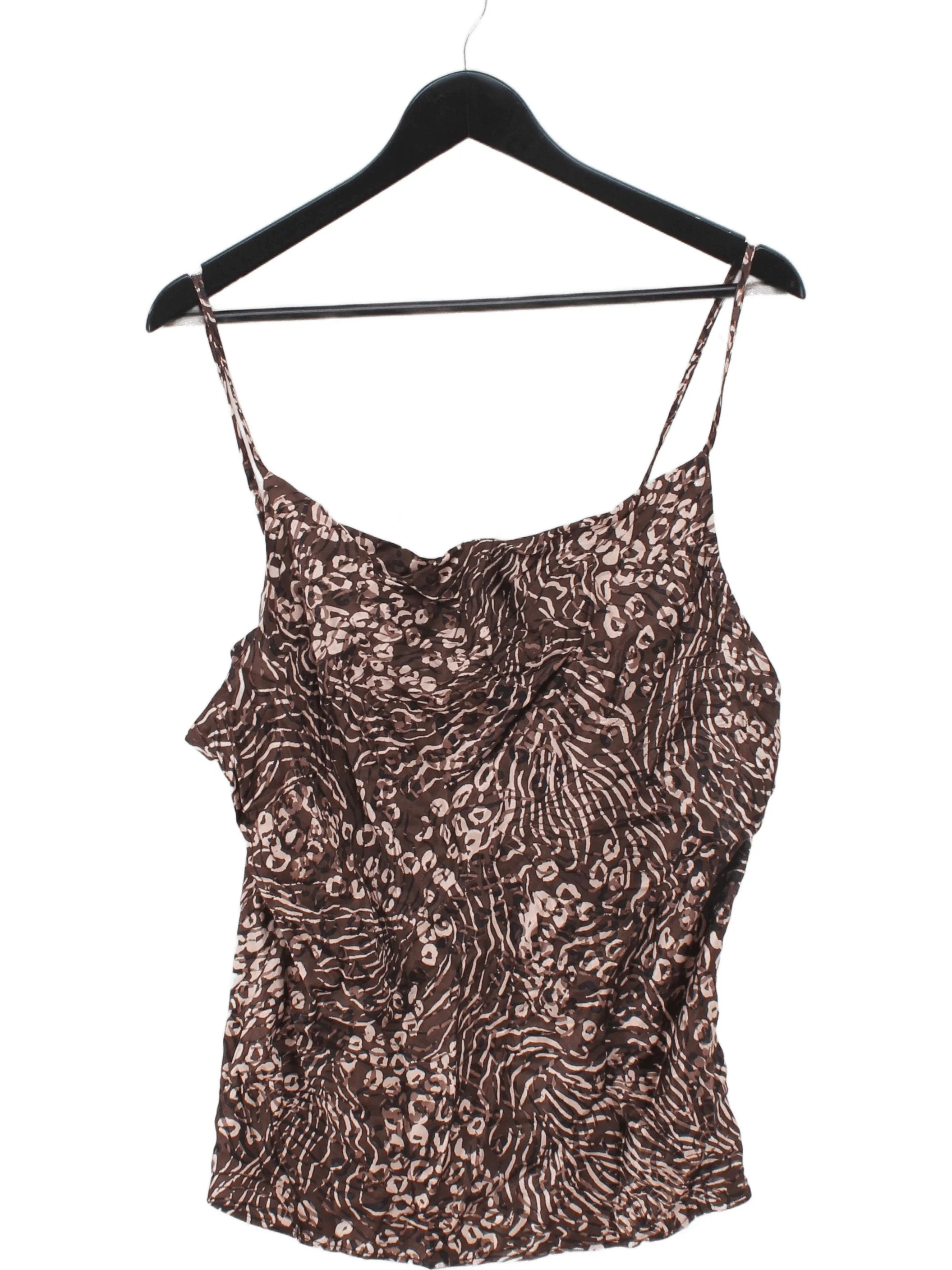 Hush Women's Top UK 14 Brown 100% Viscose Basic