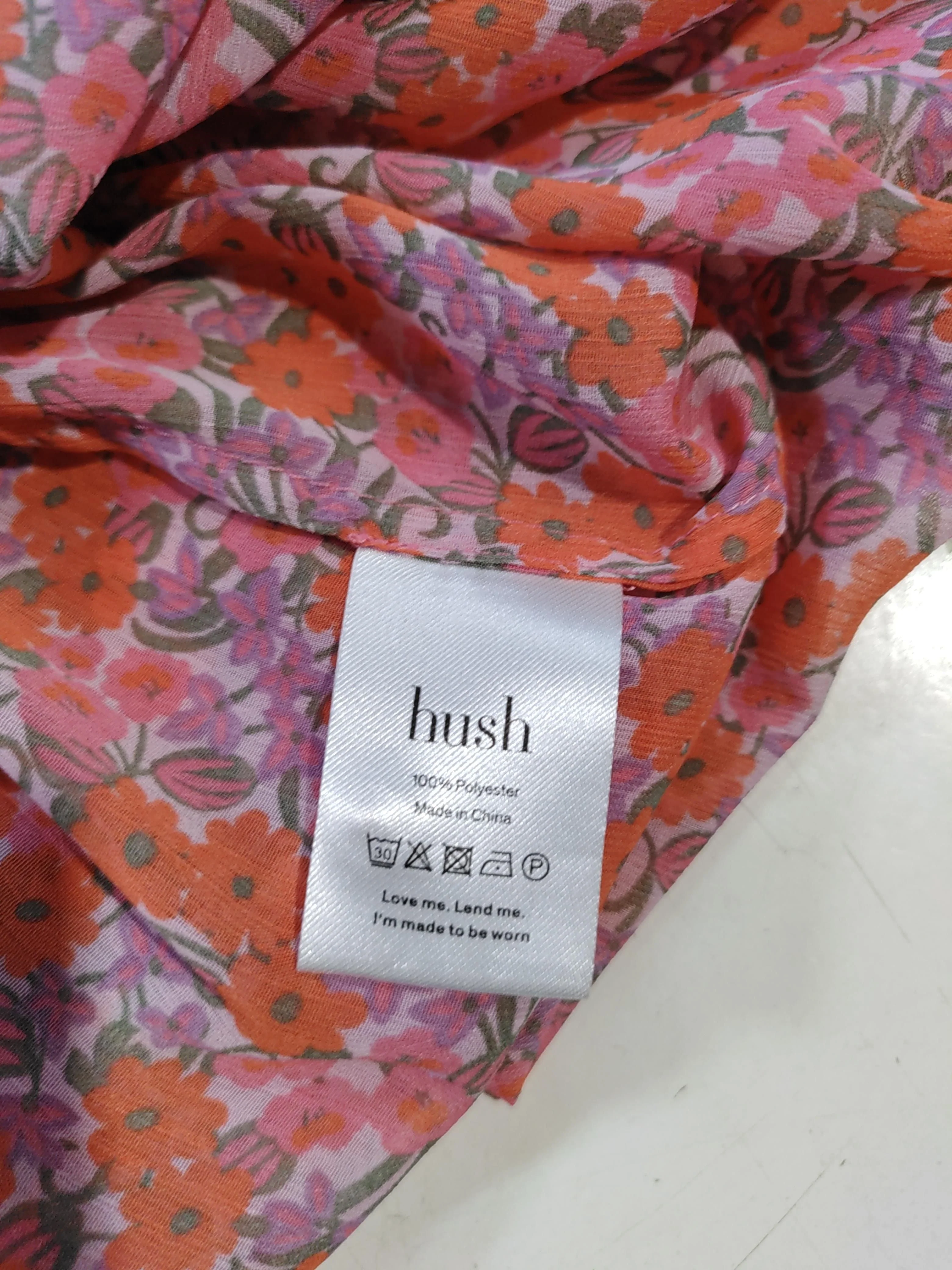 Hush Women's Top UK 18 Red Floral 100% Polyester Long Sleeve Round Neck Basic - Image 6