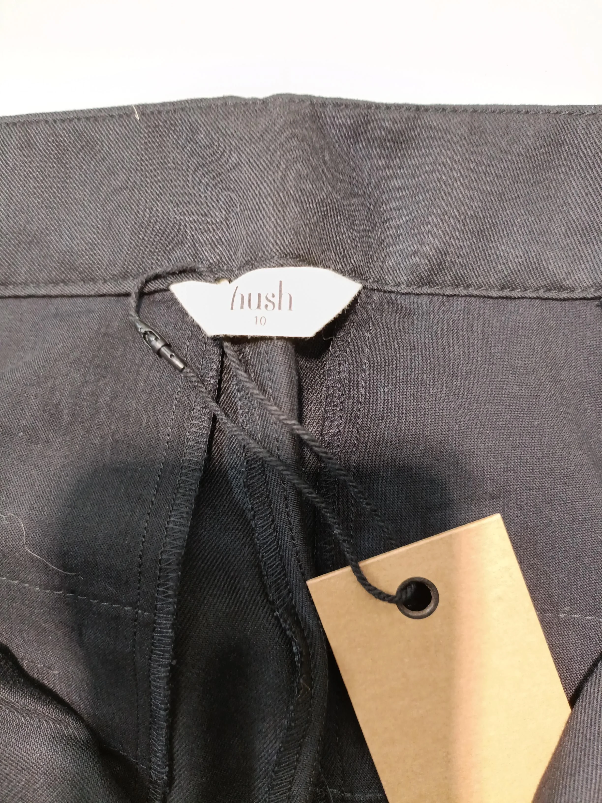Hush Women's Trousers UK 10 Black 100% Lyocell Modal Wide-Leg Chino - Image 5