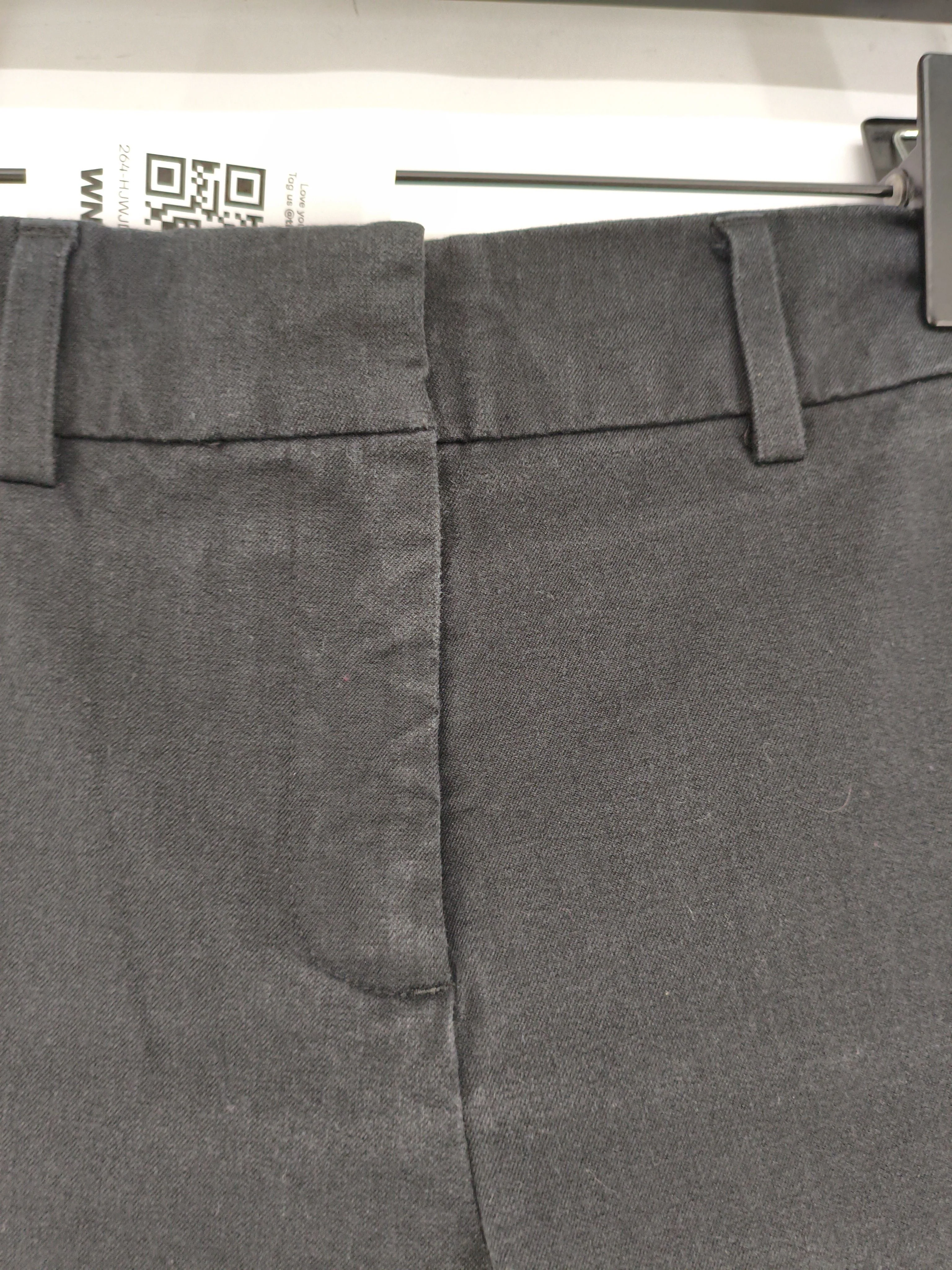 Hush Women's Trousers UK 10 Black Cotton with Viscose, Elastane Straight Cropped - Image 5