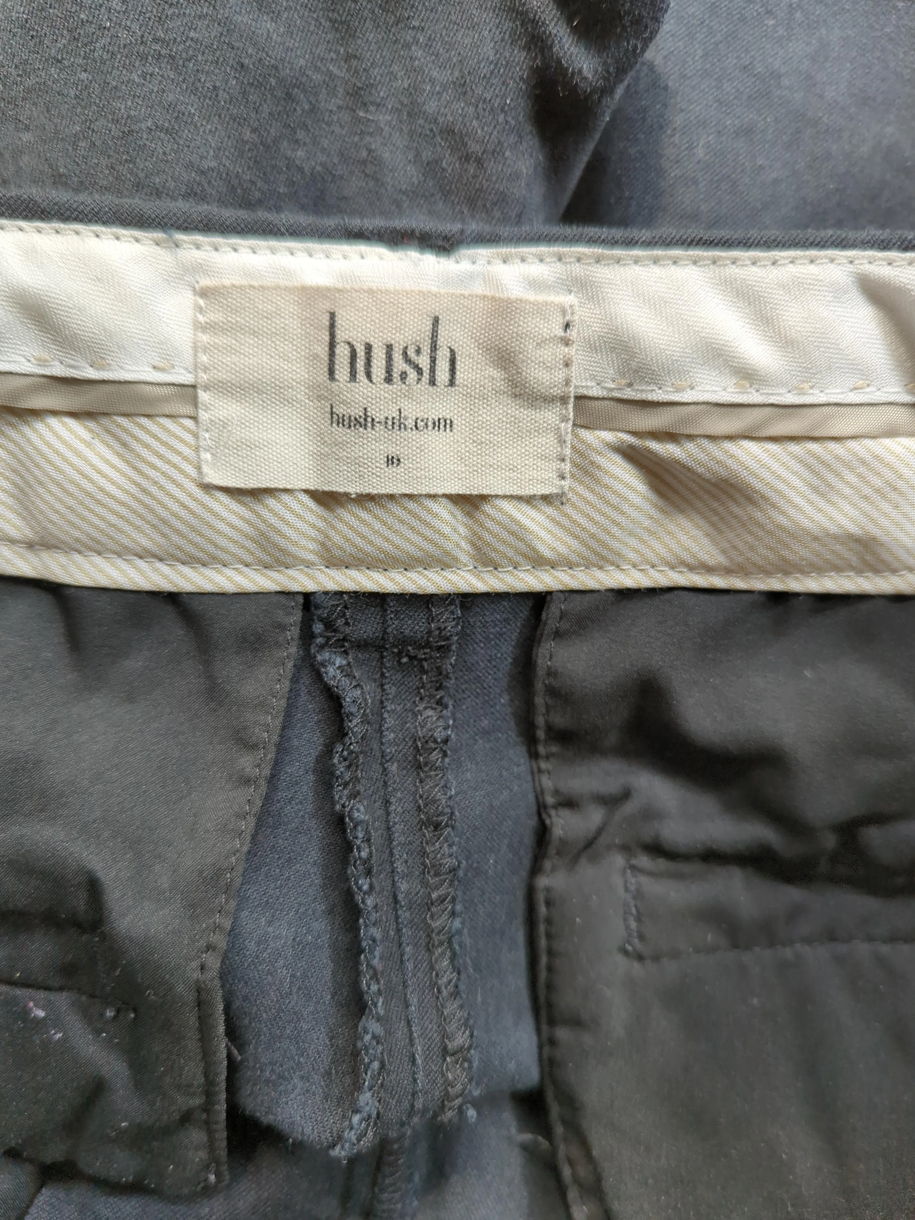 Hush Women's Trousers UK 10 Black Cotton with Viscose, Elastane Straight Cropped - Image 6