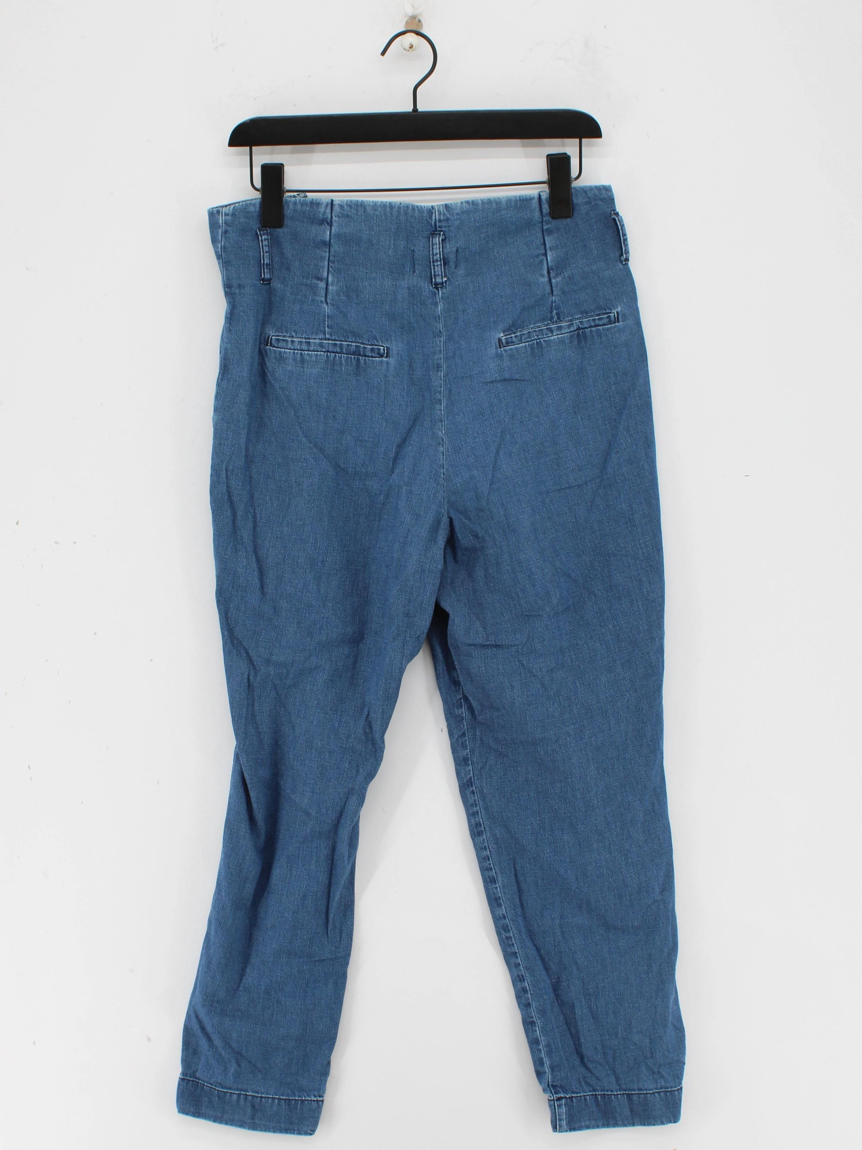 Hush Women's Trousers UK 10 Blue 100% Cotton Tapered Chino - Image 2