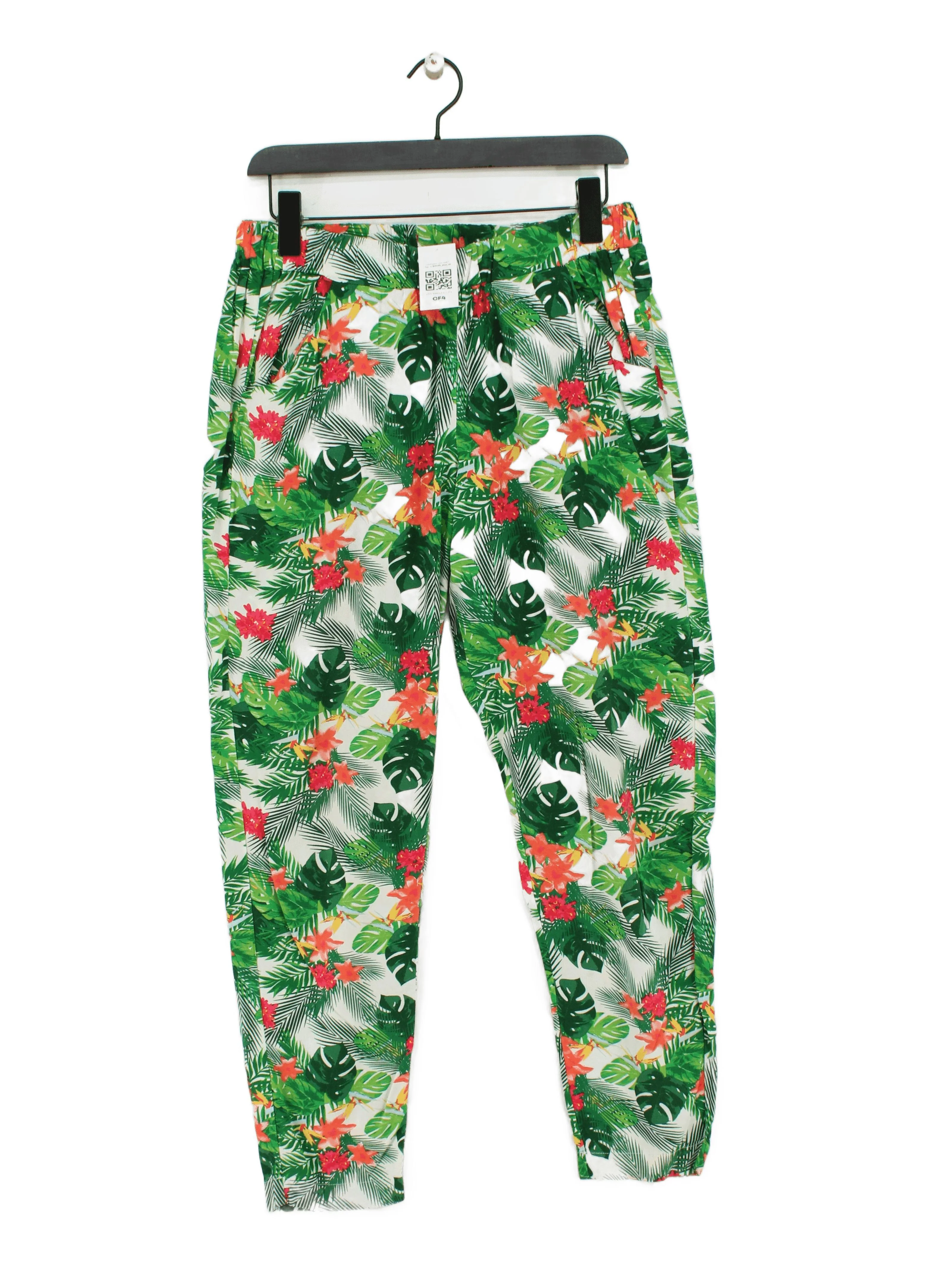 Hush Women's Trousers UK 10 Multi Floral 100% Rayon Tapered Sweatpants