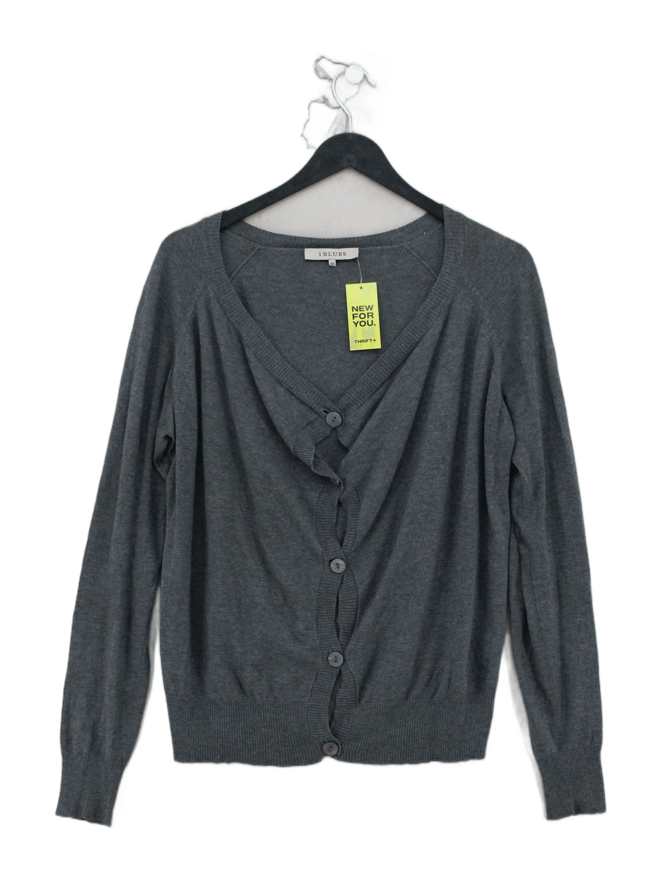 I Blues (Iblues) Women's Cardigan M Grey Cotton