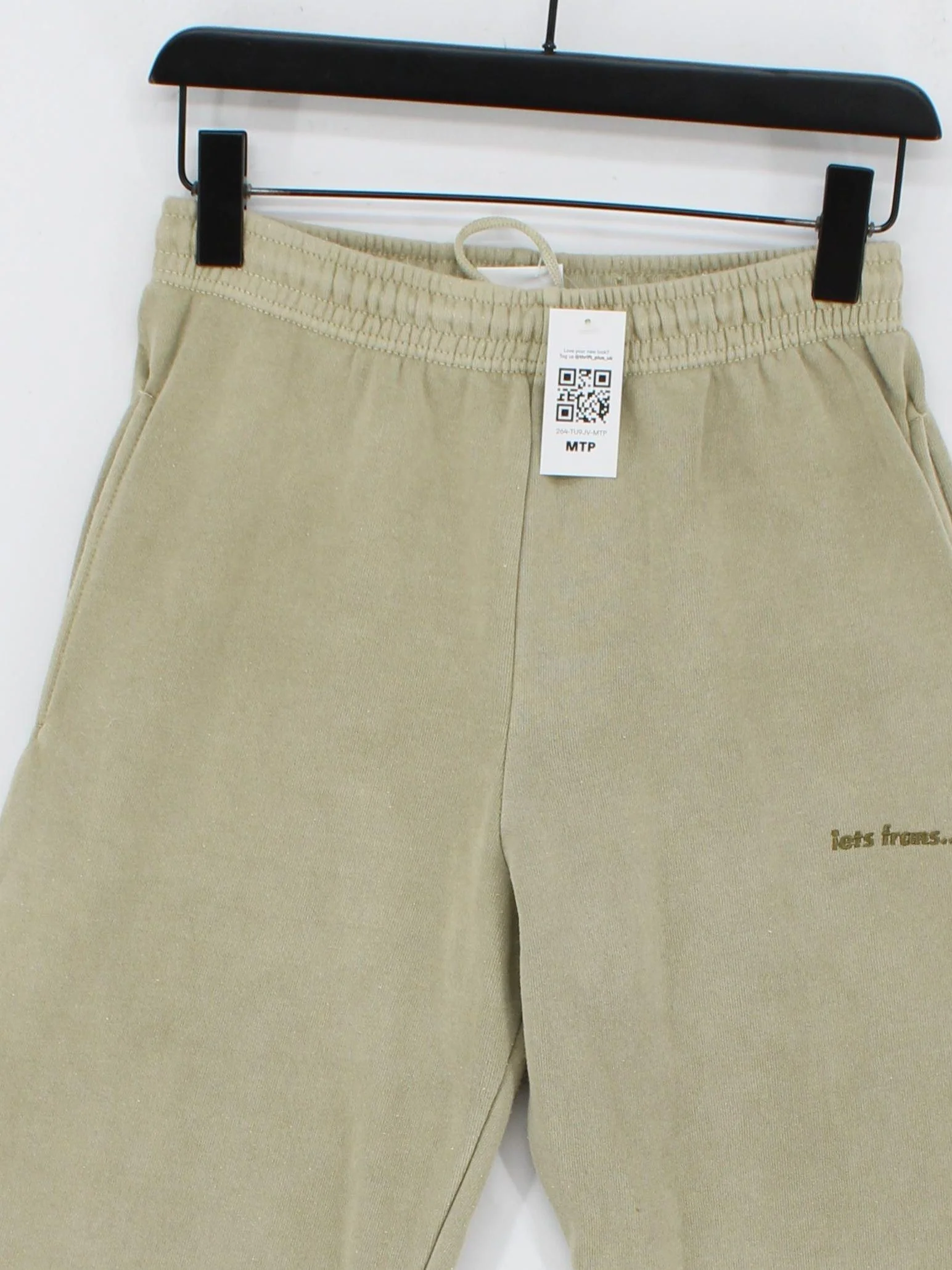 Iets Frans Women's Sports Bottoms S Tan Cotton with Polyester Tapered Sweatpants - Image 3