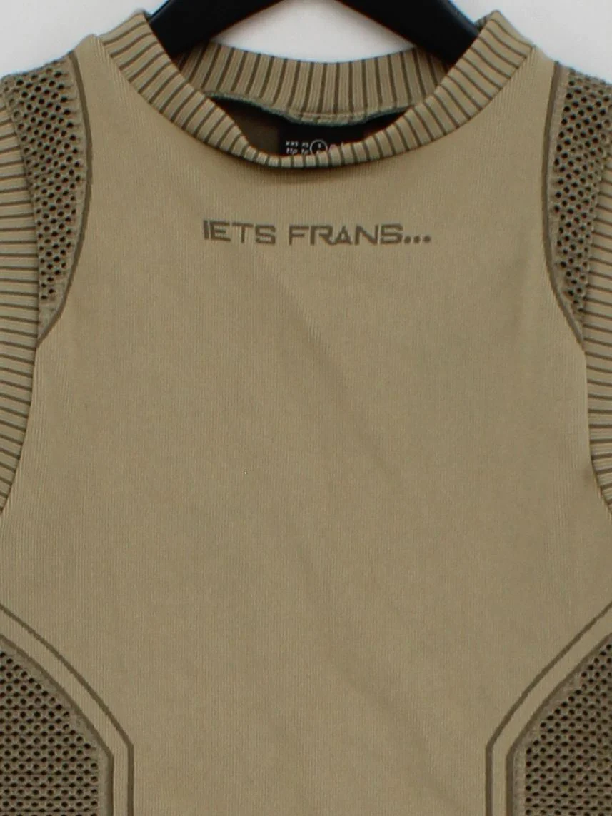 Iets Frans Women's T-Shirt S Tan Polyester with Polyamide, Elastane Basic - Image 3