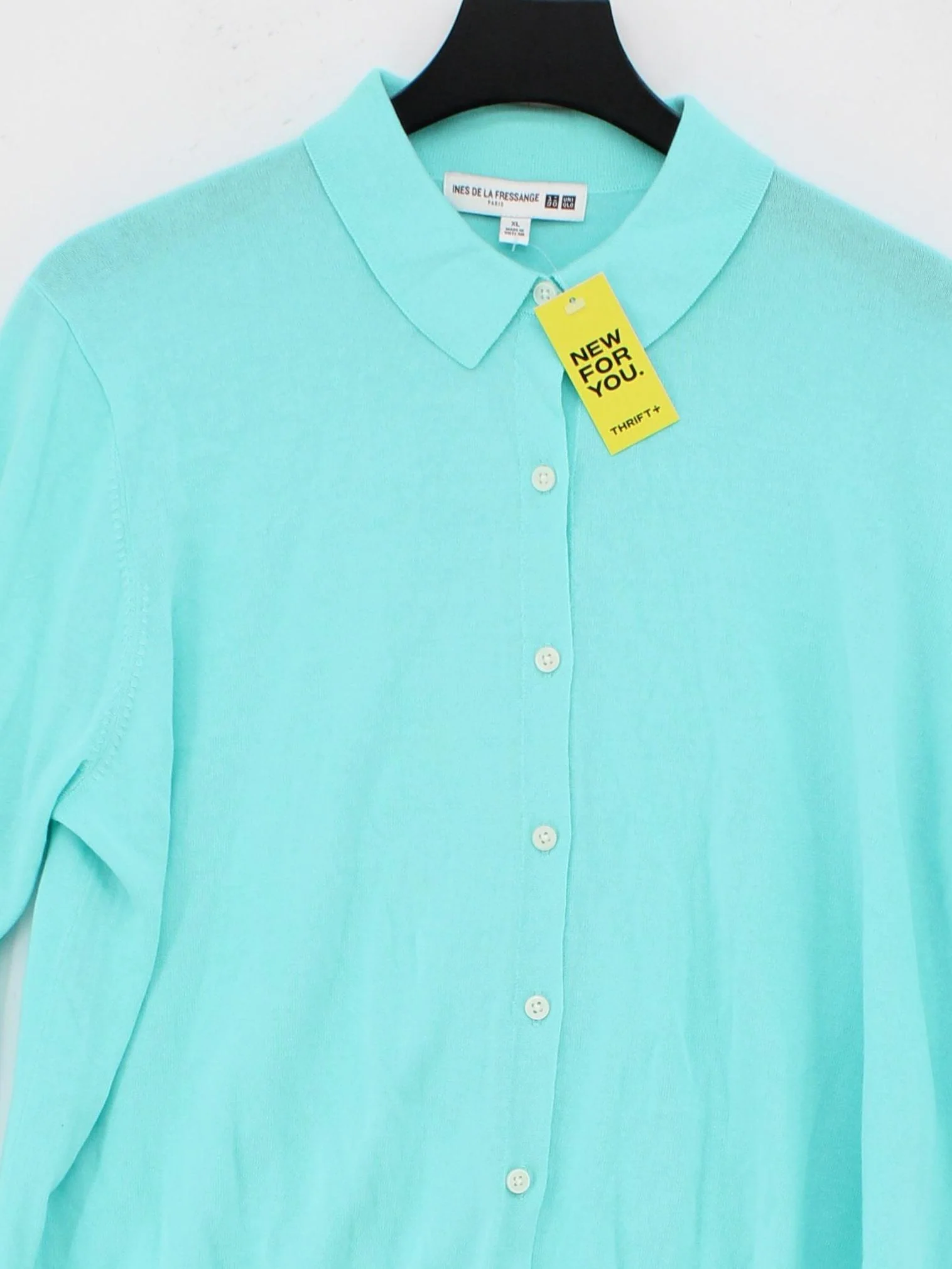 Ines De La Fressange X Uniqlo Women's Cardigan XL Blue 100% Cotton Cardigan - Image 3
