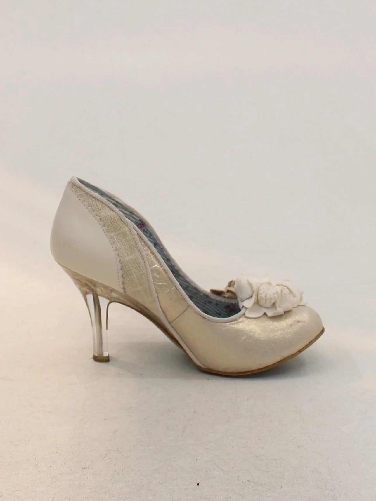 Irregular Choice Women's Heels UK 5 Cream Floral Faux Leather with Other Court - Image 5