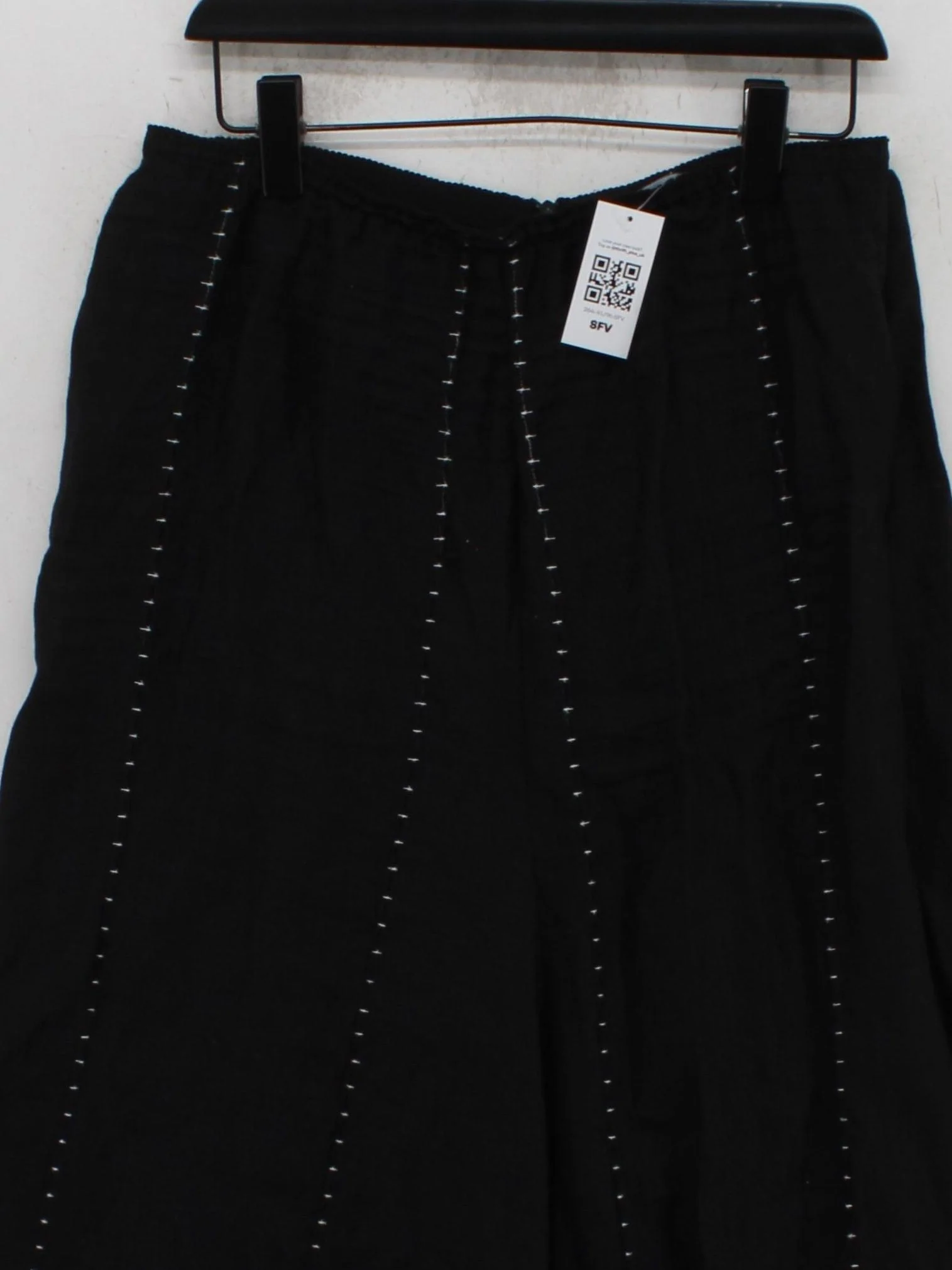 Ischiko Women's Trousers UK 16 Black 100% Linen Wide-Leg Cropped - Image 3