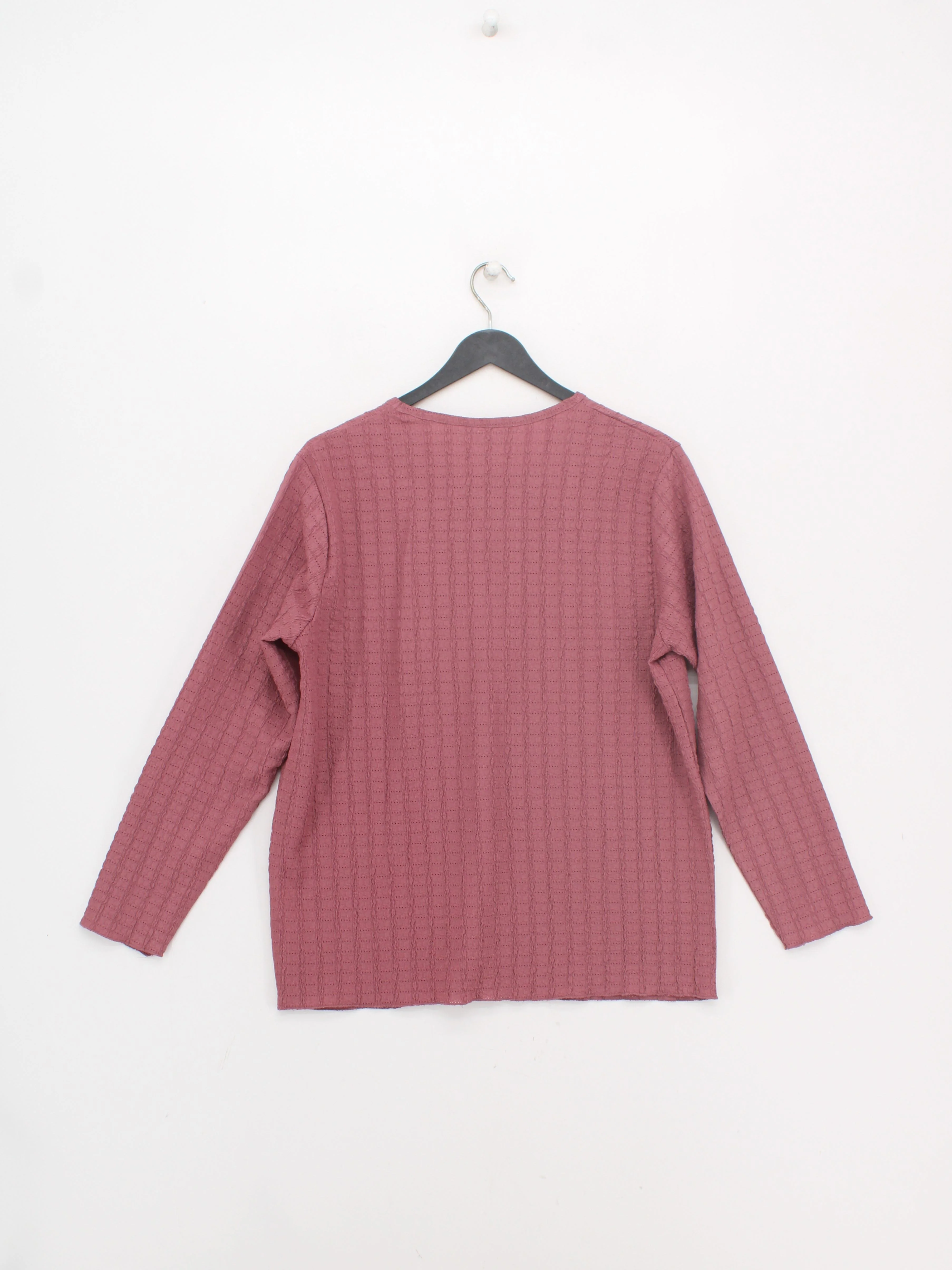Isle Women's Top M Pink Polyester with Elastane Long Sleeve Round Neck Basic - Image 2