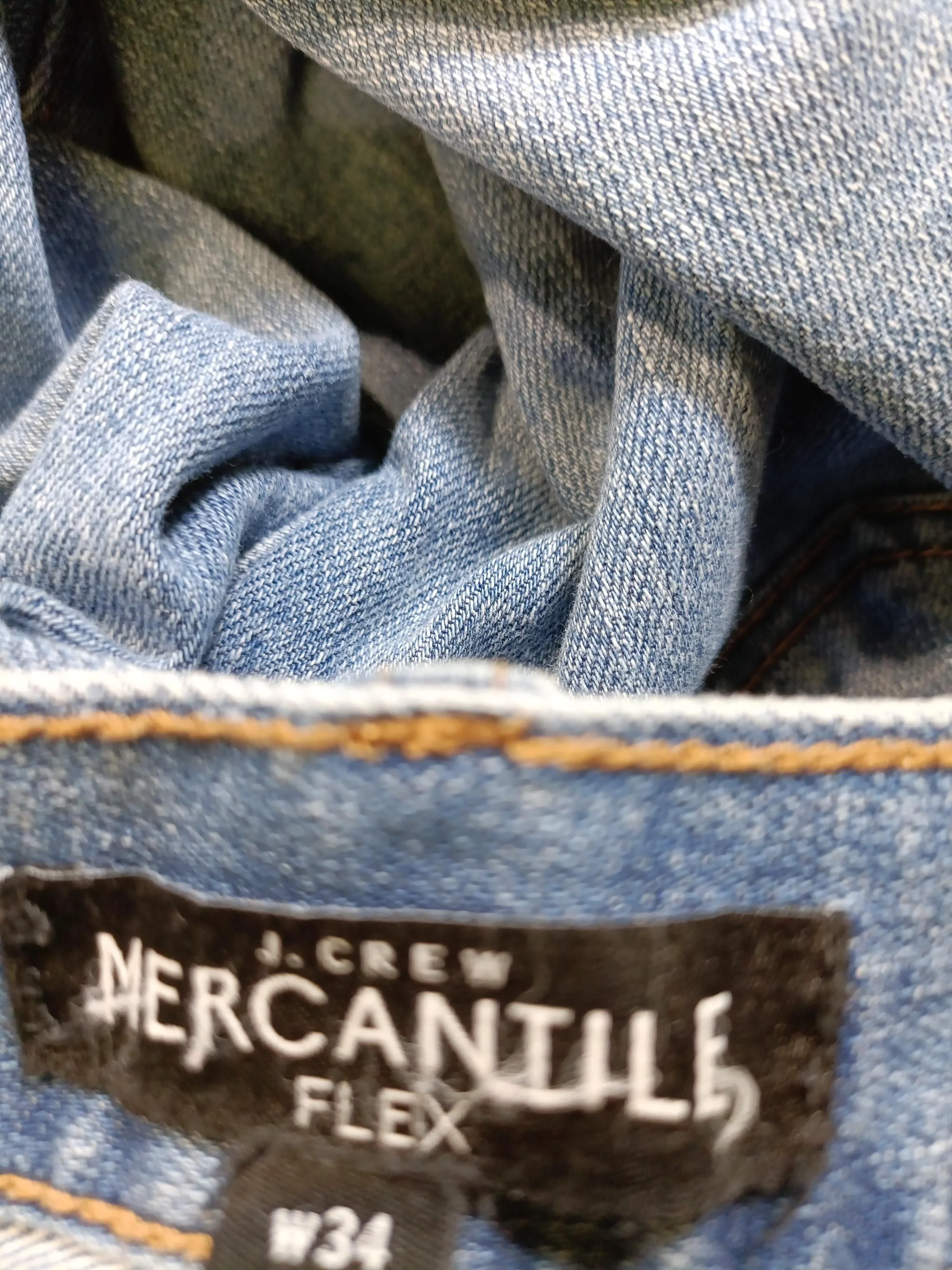 J. Crew Men's Jeans W 34 in Blue Cotton with Elastane Straight - Image 5