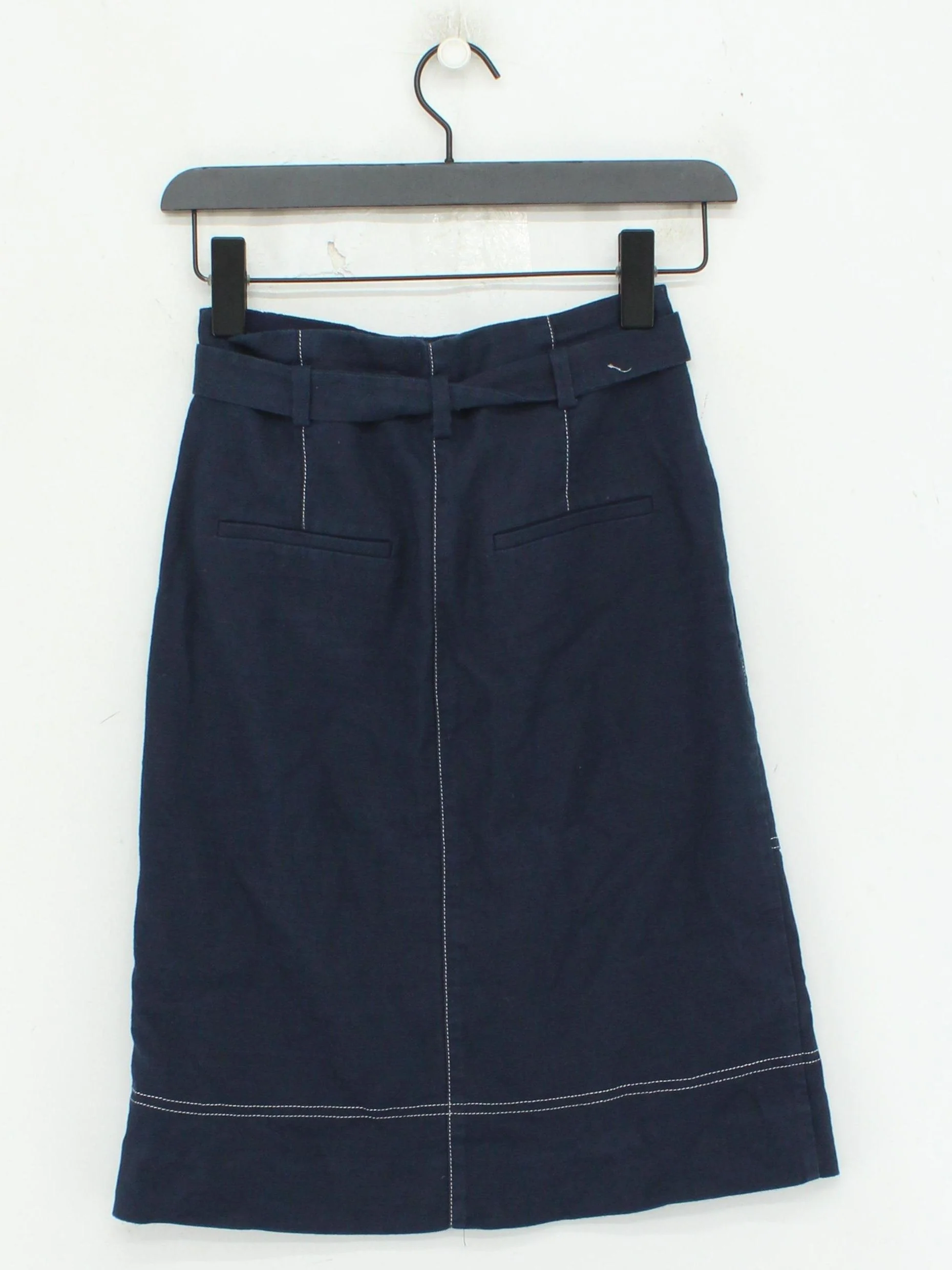 J. Crew Women's Midi Skirt W 24 in Blue Linen with Polyester Midi A-Line - Image 2