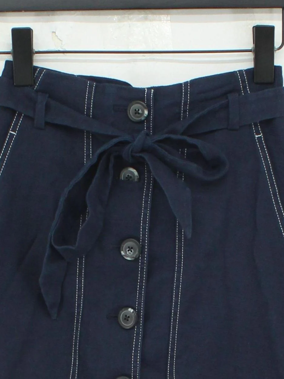 J. Crew Women's Midi Skirt W 24 in Blue Linen with Polyester Midi A-Line - Image 3