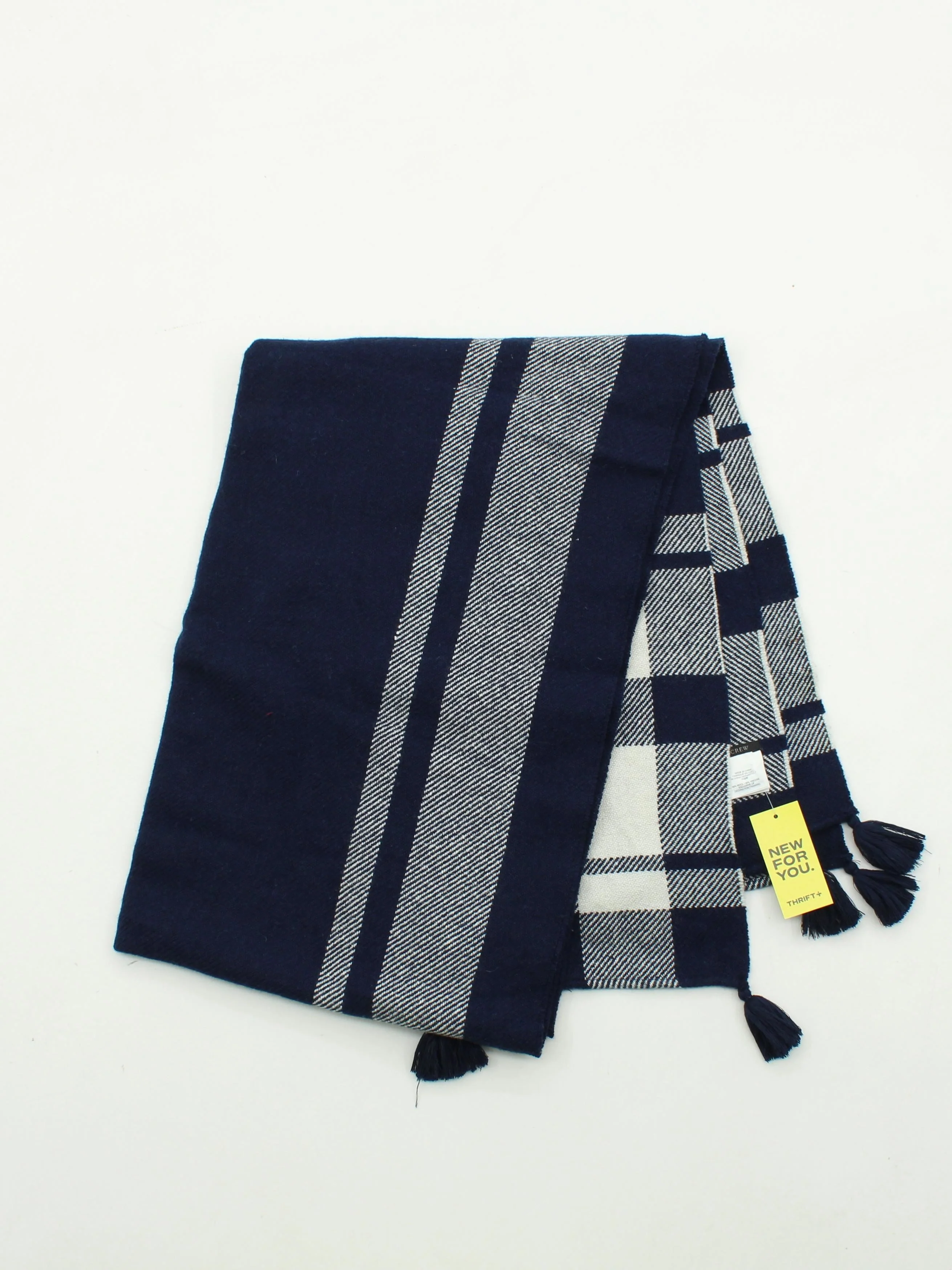 J. Crew Women's Scarf Blue Checkered Wool with Viscose Rectangle Scarf - Image 2