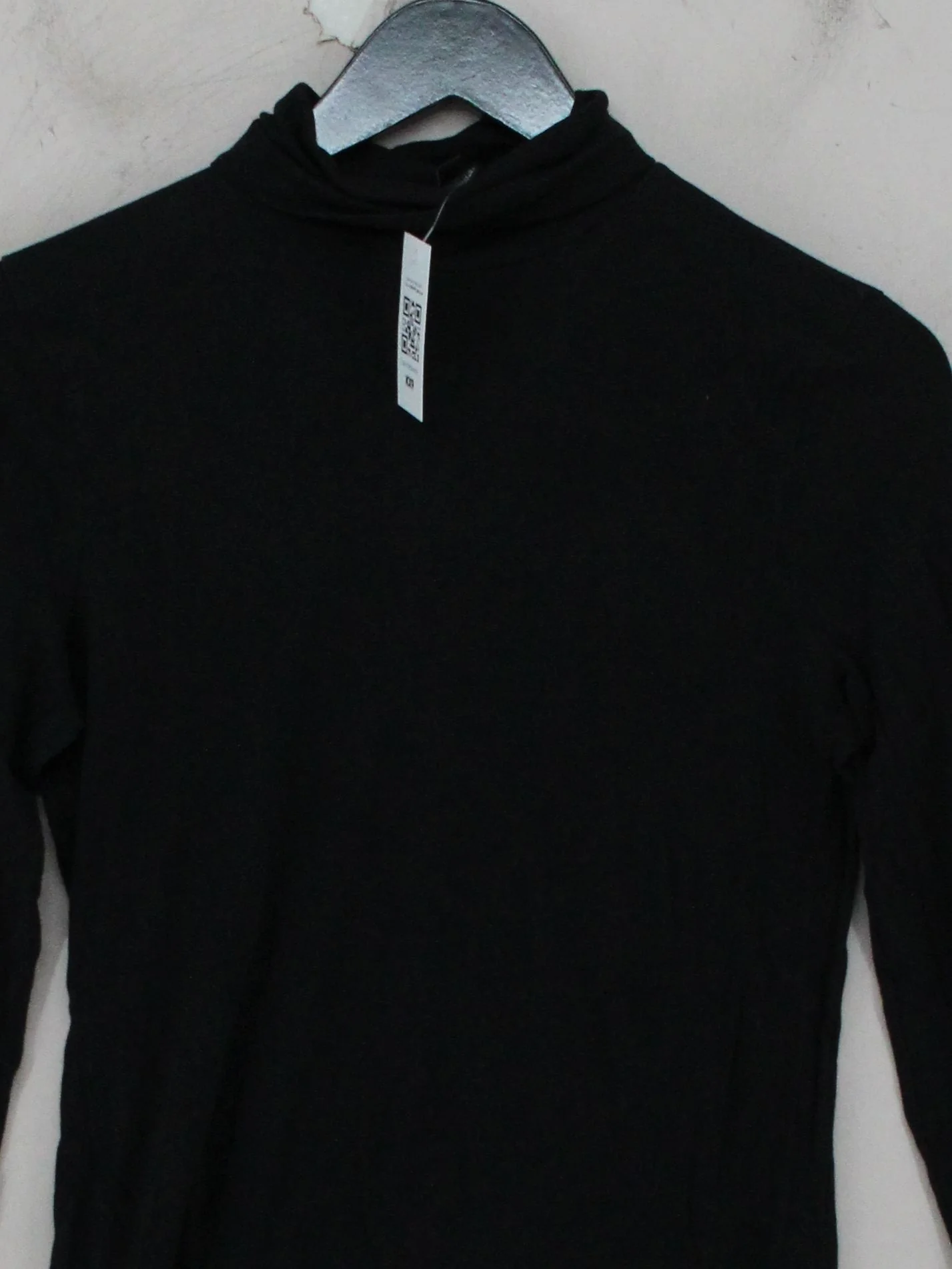 J. Crew Women's Top M Black 100% Cotton Long Sleeve Mock Neck Basic - Image 3