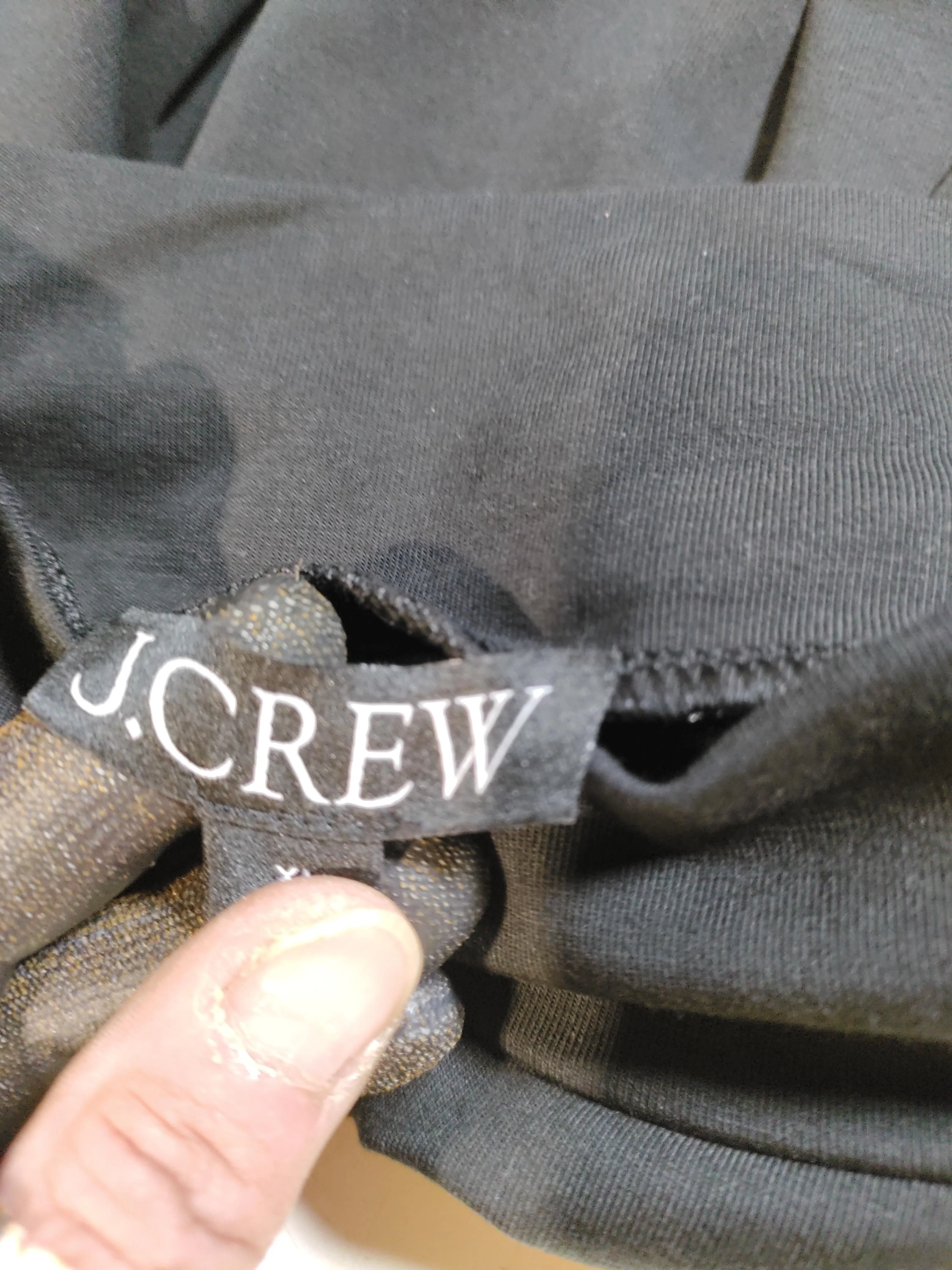 J. Crew Women's Top XL Black Cotton with Elastane Short Sleeve Mock Neck Basic - Image 5