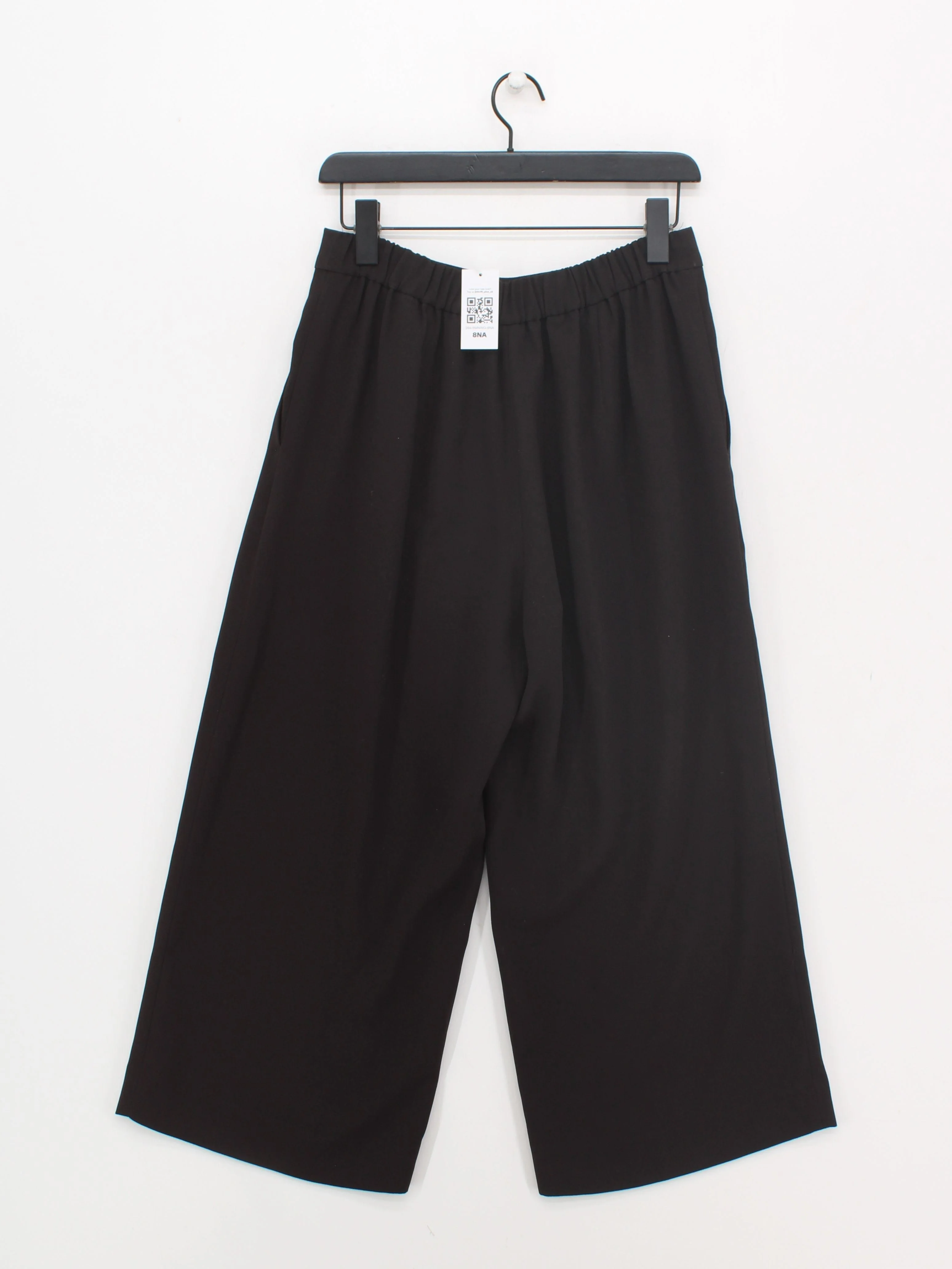 J. Crew Women's Trousers UK 10 Black 100% Polyester Wide-Leg Cropped - Image 2