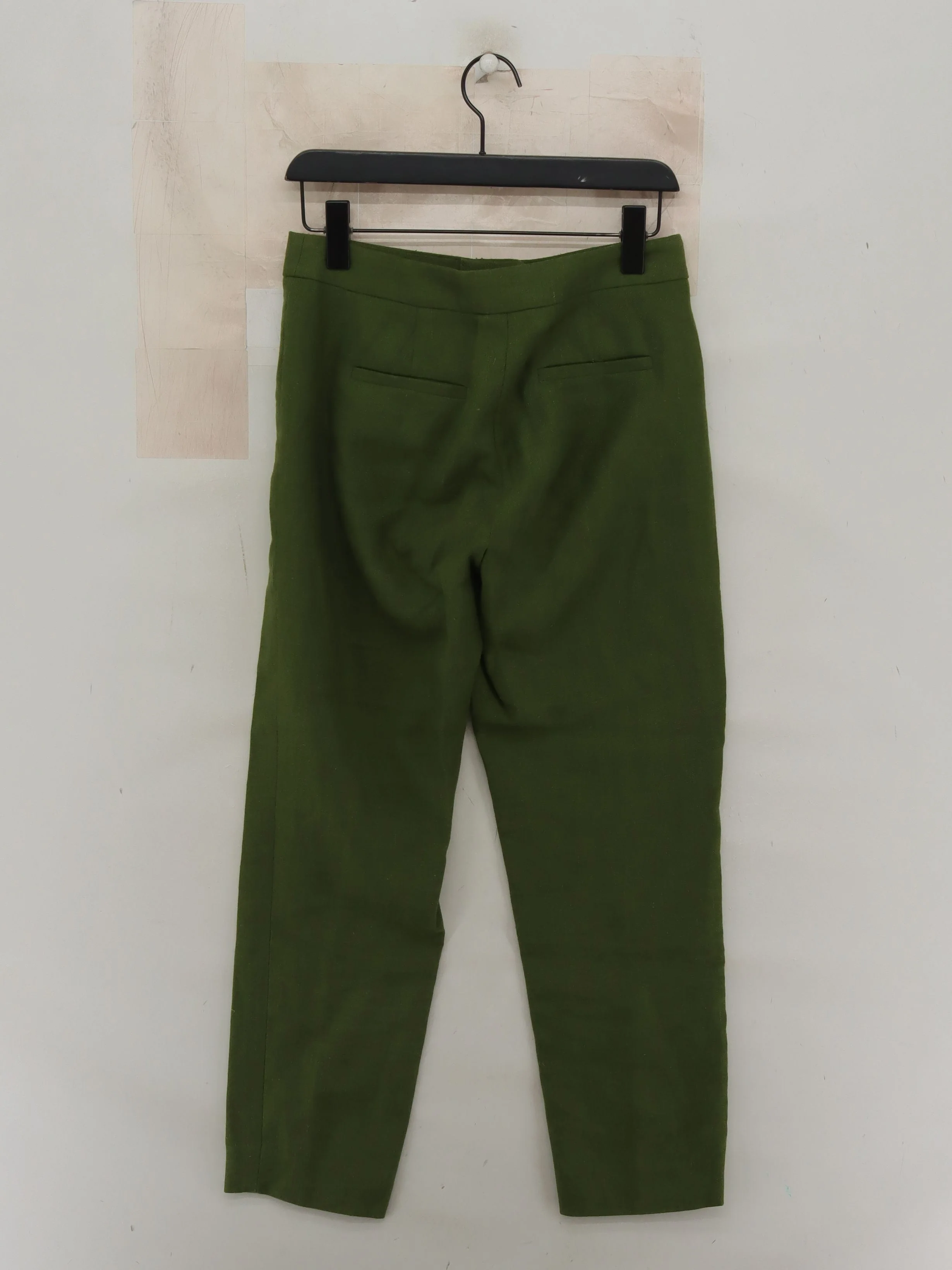 J. Crew Women's Trousers UK 2 Green 100% Linen Straight Cropped - Image 2