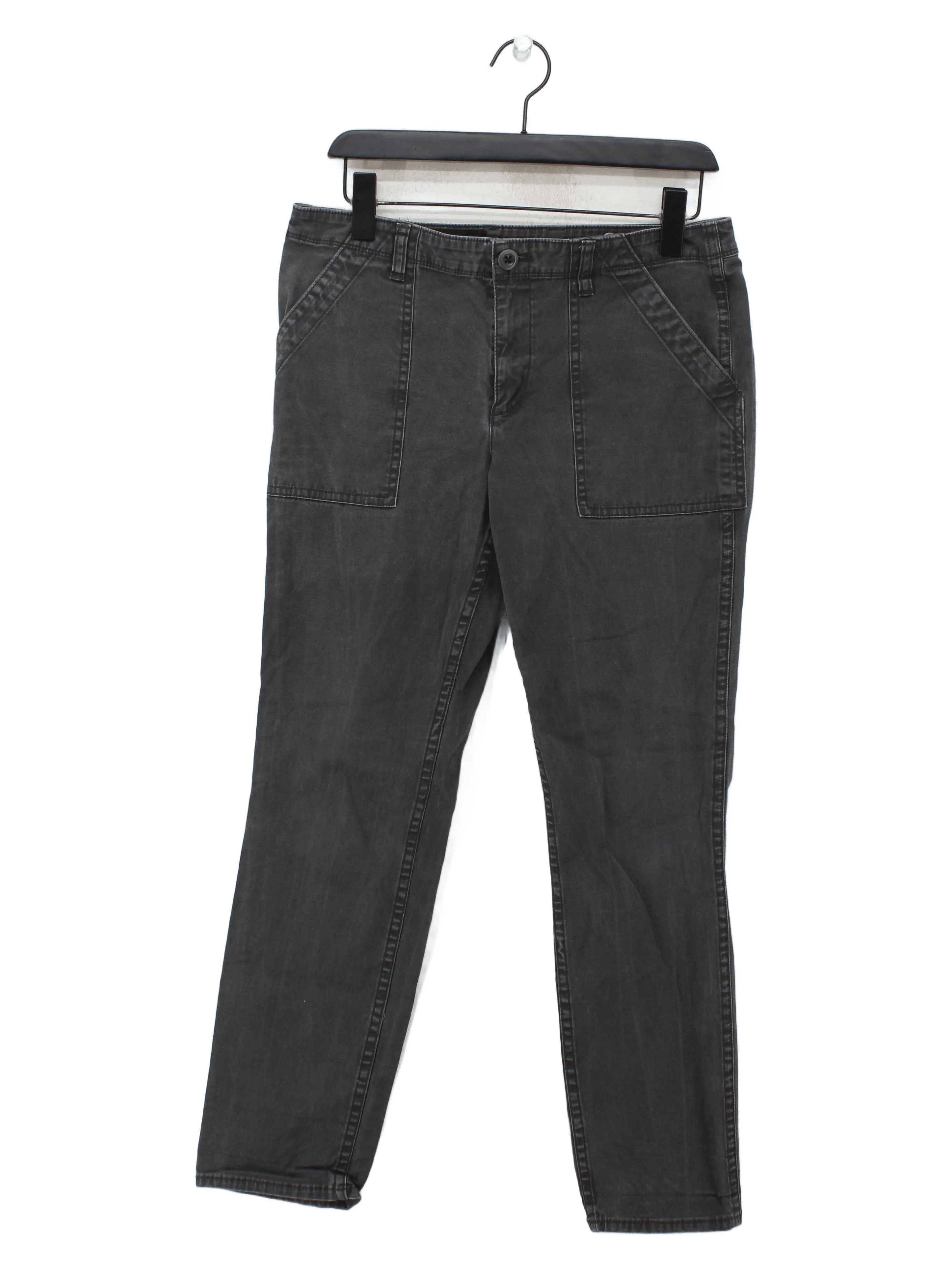 J. Crew Women's Trousers W 33 in Grey Cotton with Spandex Tapered Chino