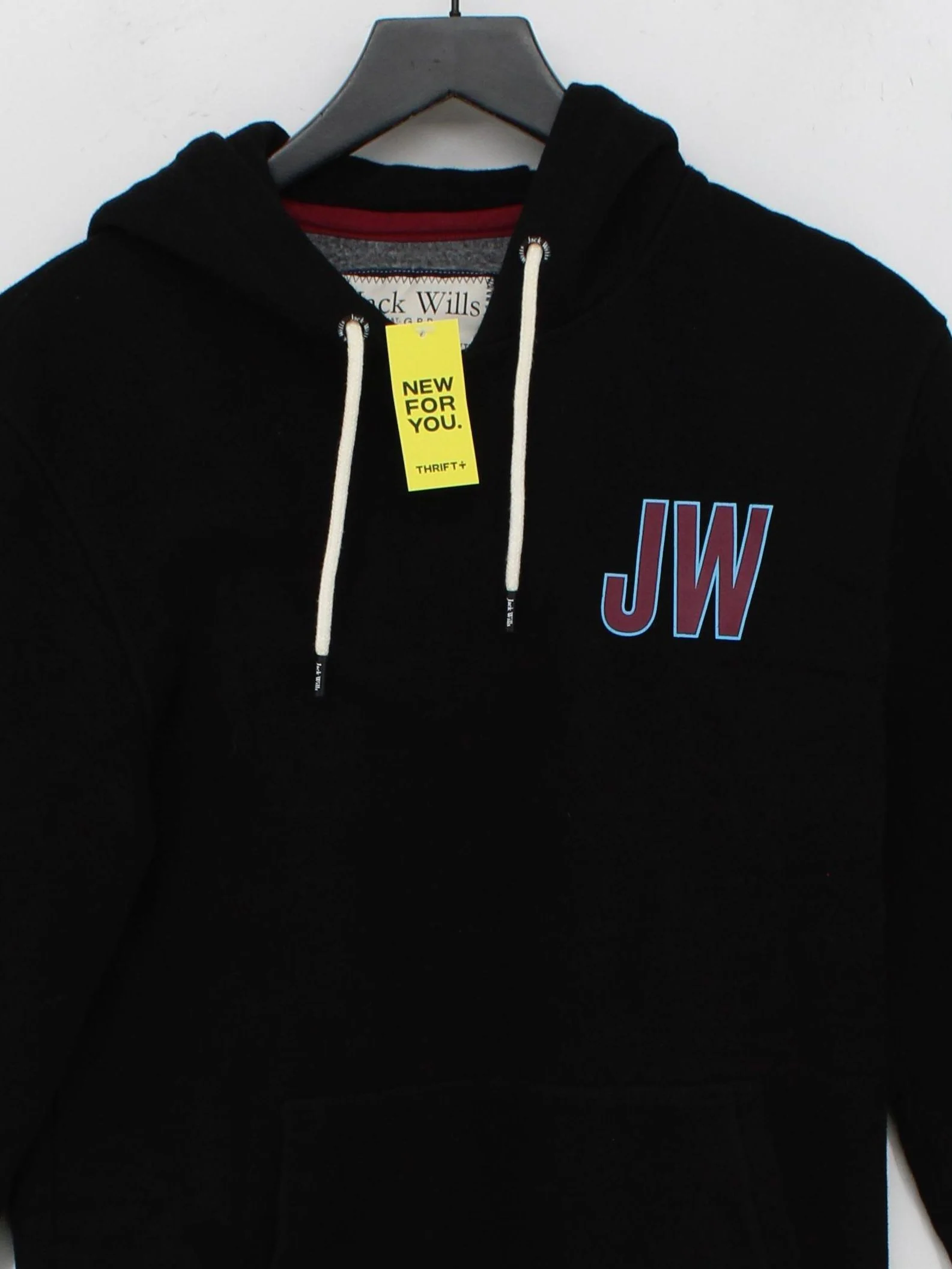 Jack Wills Men's Hoodie XS Black Graphic Cotton with Polyester Pullover - Image 3