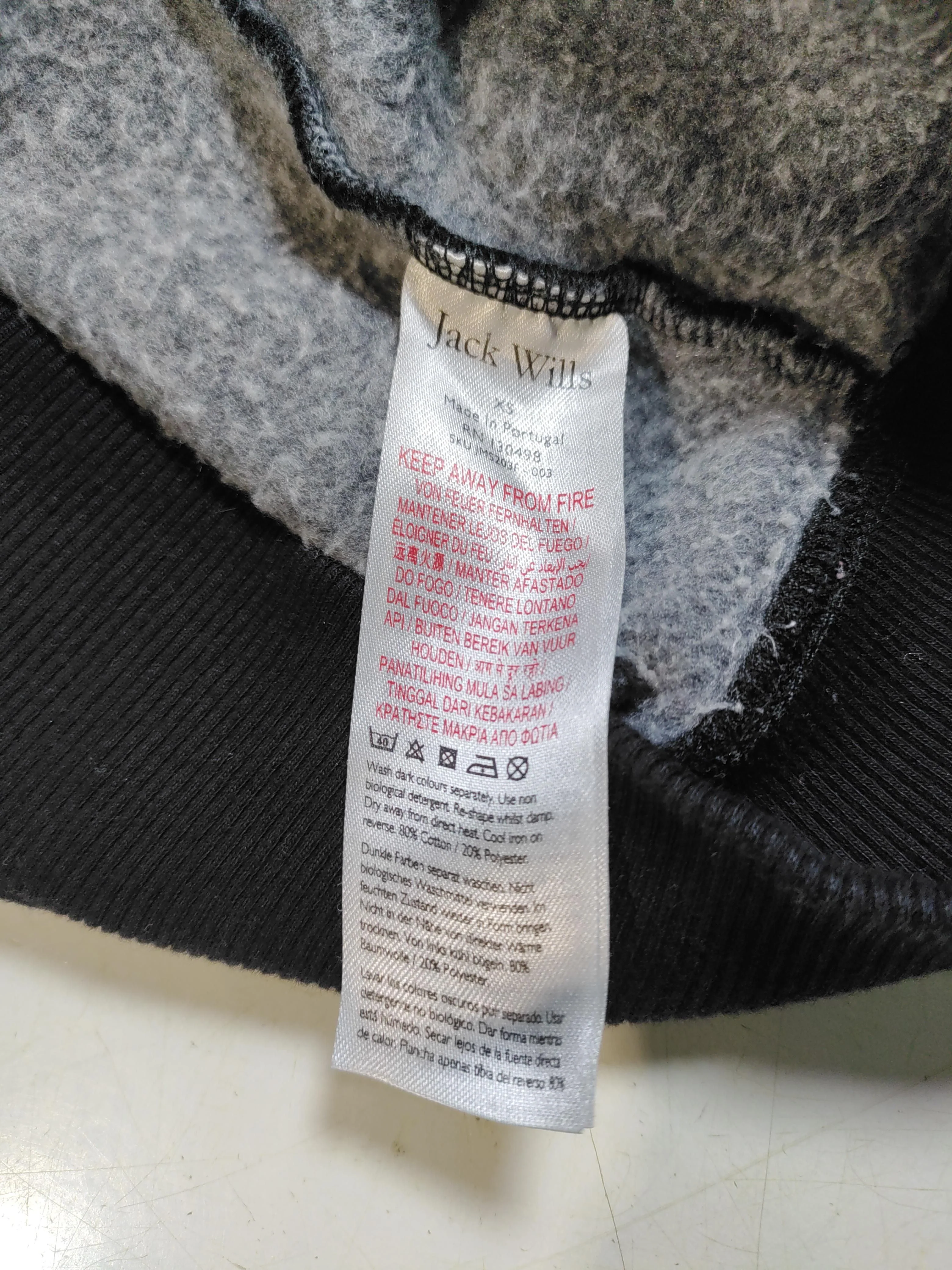 Jack Wills Men's Hoodie XS Black Graphic Cotton with Polyester Pullover - Image 6