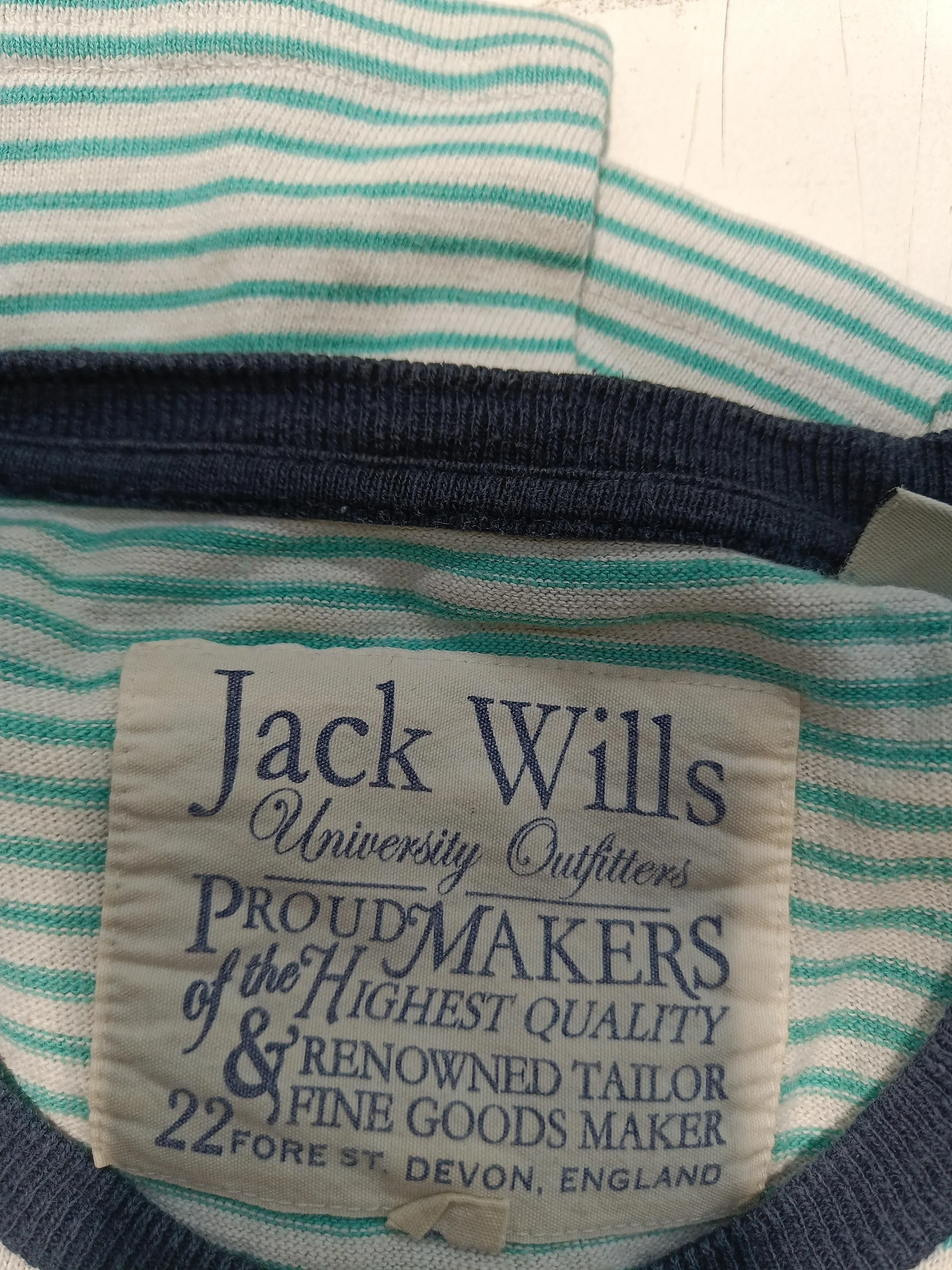 Jack Wills Men's T-Shirt M Green Striped 100% Cotton Basic - Image 6