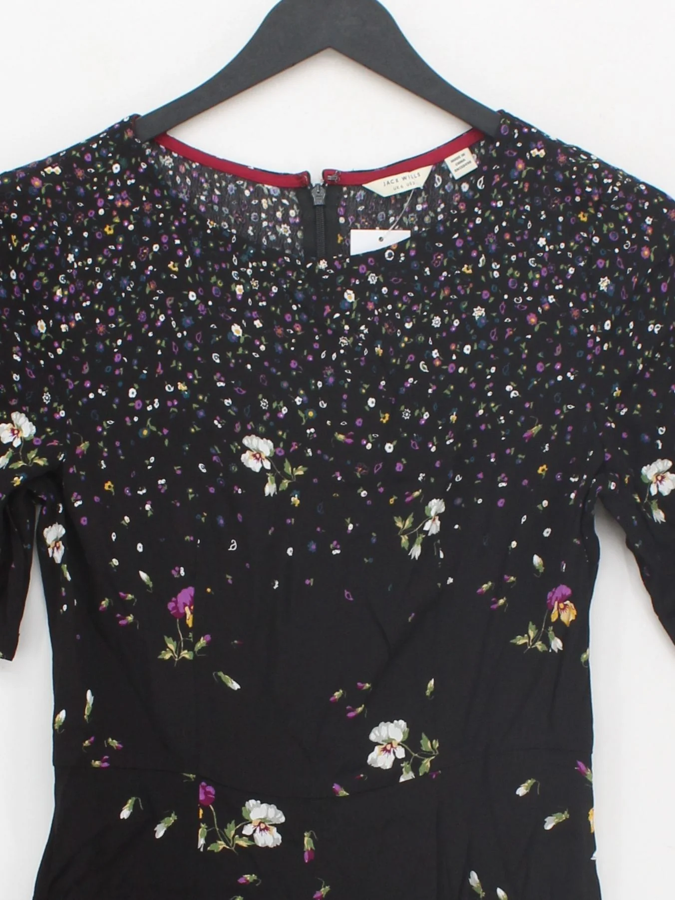 Jack Wills T-Shirt Mini Dress UK6 in Black - Image 3