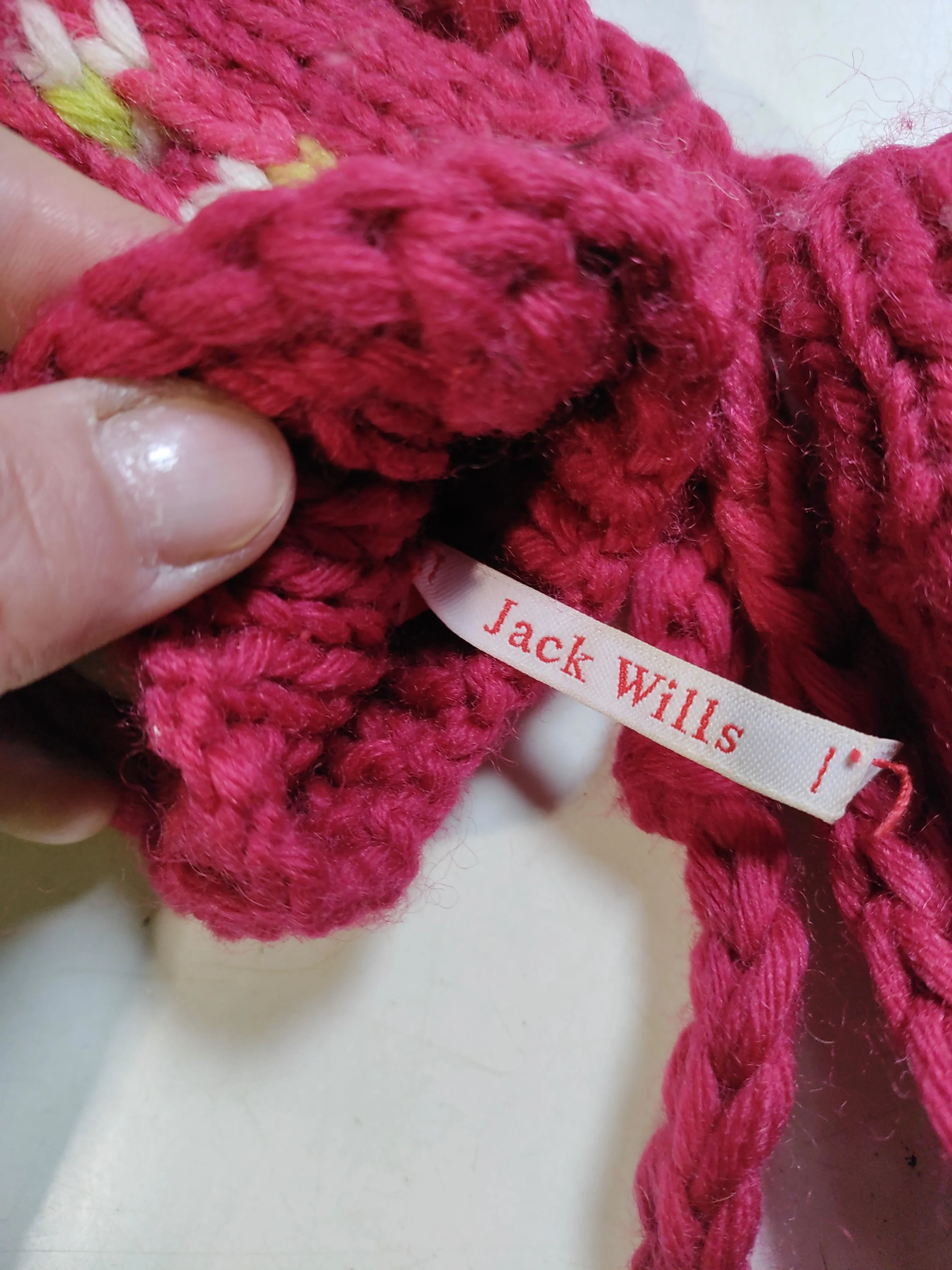 Jack Wills Women's Gloves S Red 100% Wool Mitten - Image 6