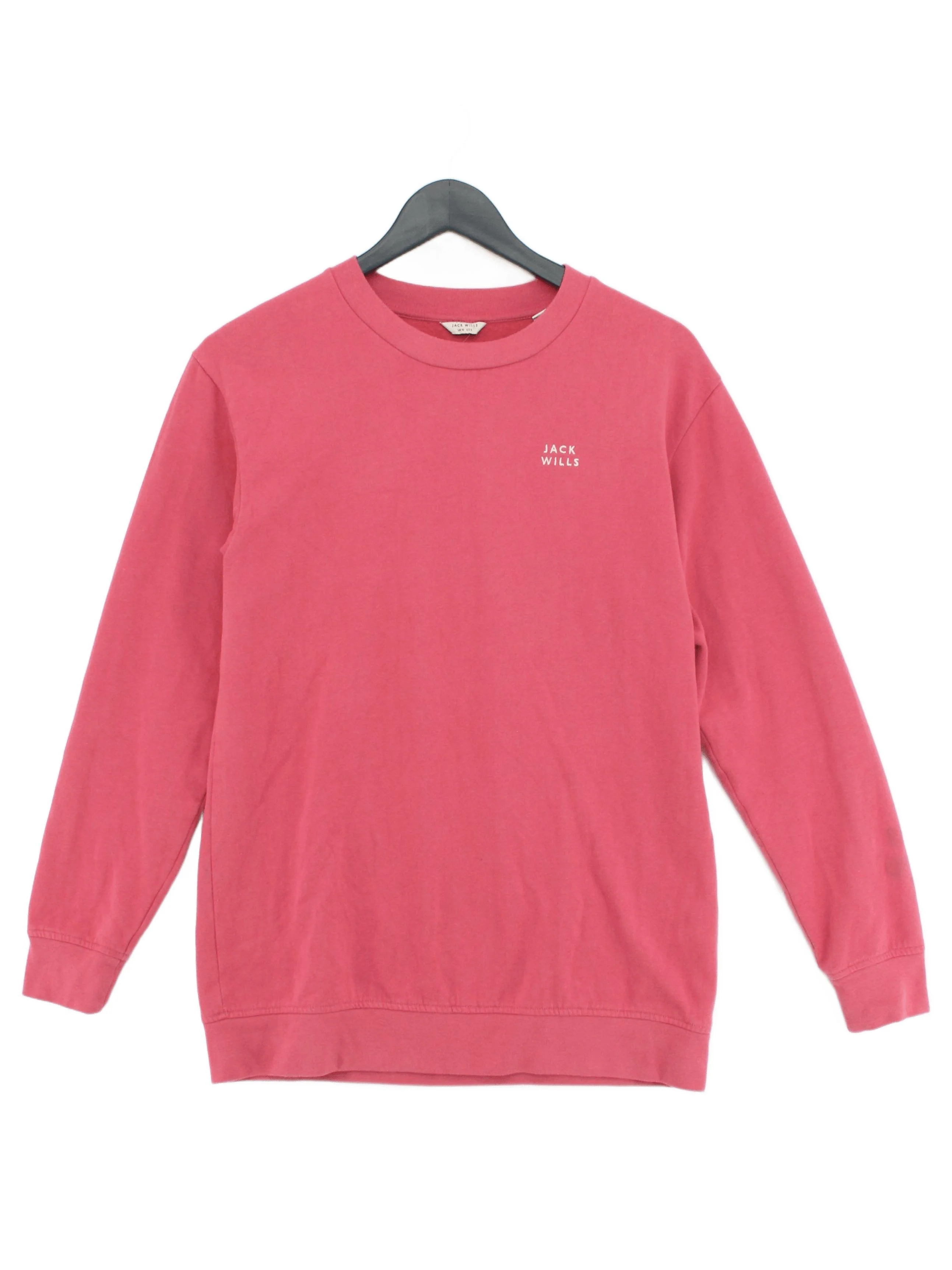 Jack Wills Women's Hoodie UK 10 Pink Cotton with Polyester Pullover