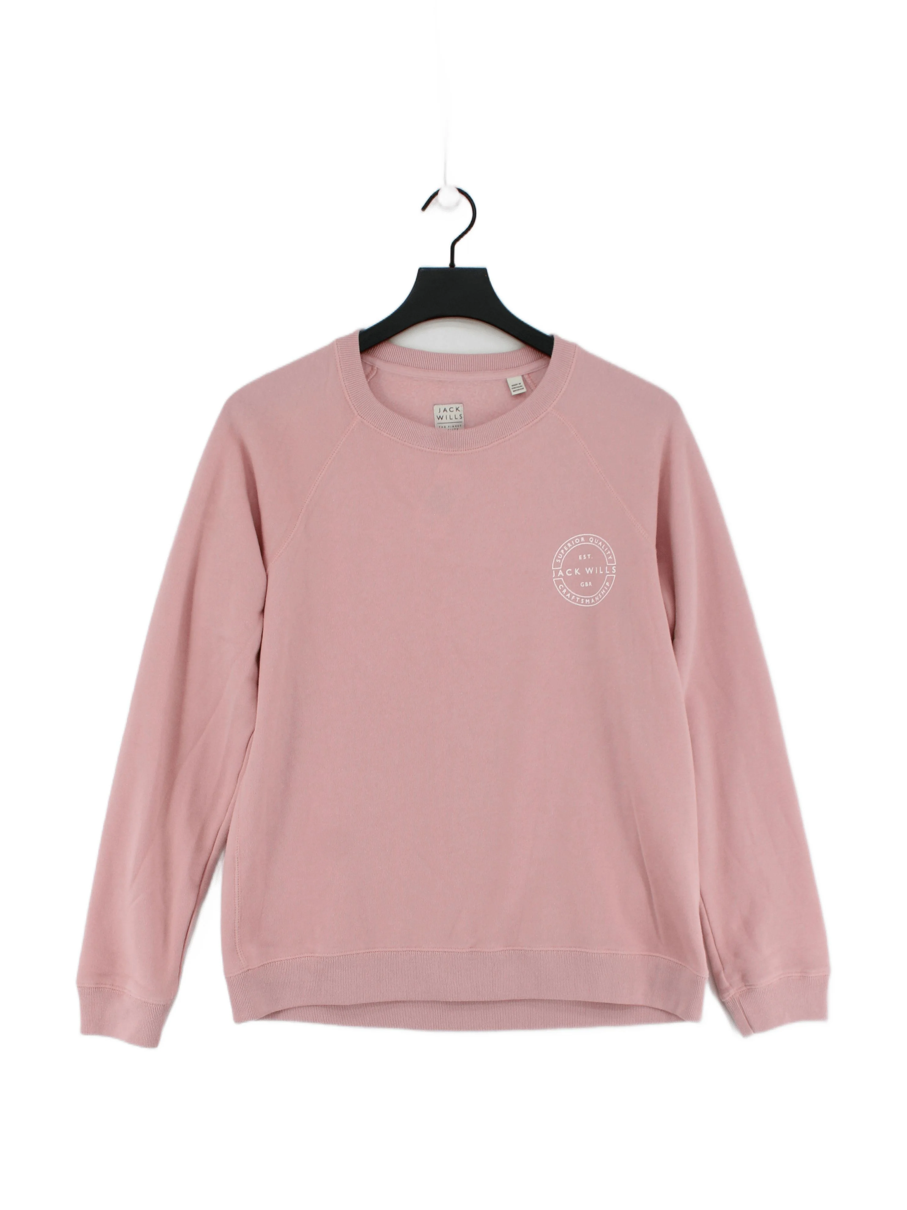 Jack Wills Women's Hoodie UK 16 Pink Cotton with Polyester Pullover