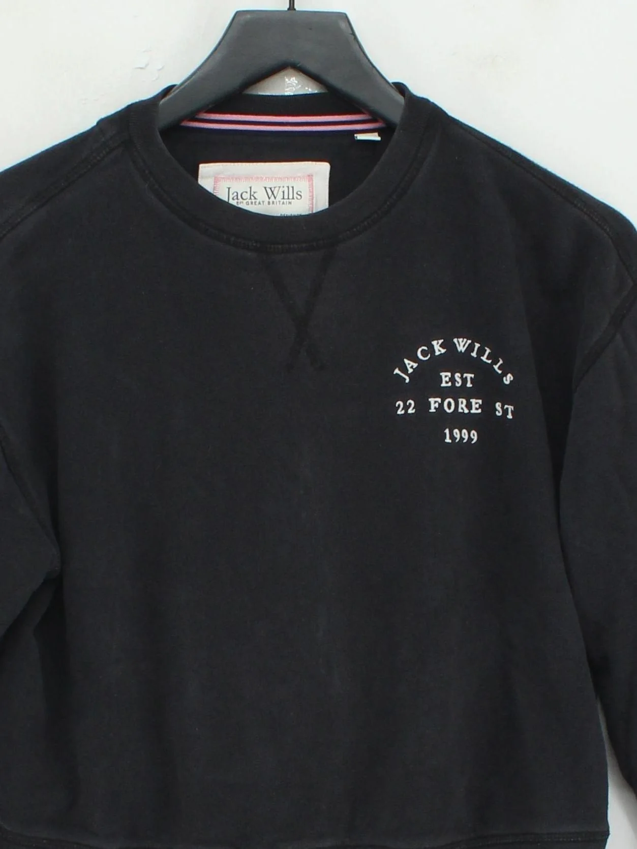 Jack Wills Women's Hoodie UK 6 Black Graphic 100% Cotton Pullover - Image 3