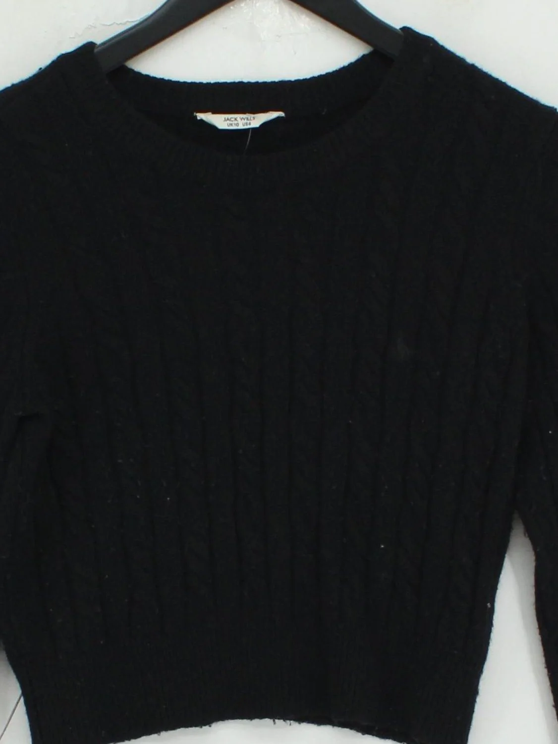 Jack Wills Women's Jumper UK 10 Black 100% Other Crew Neck Pullover - Image 3