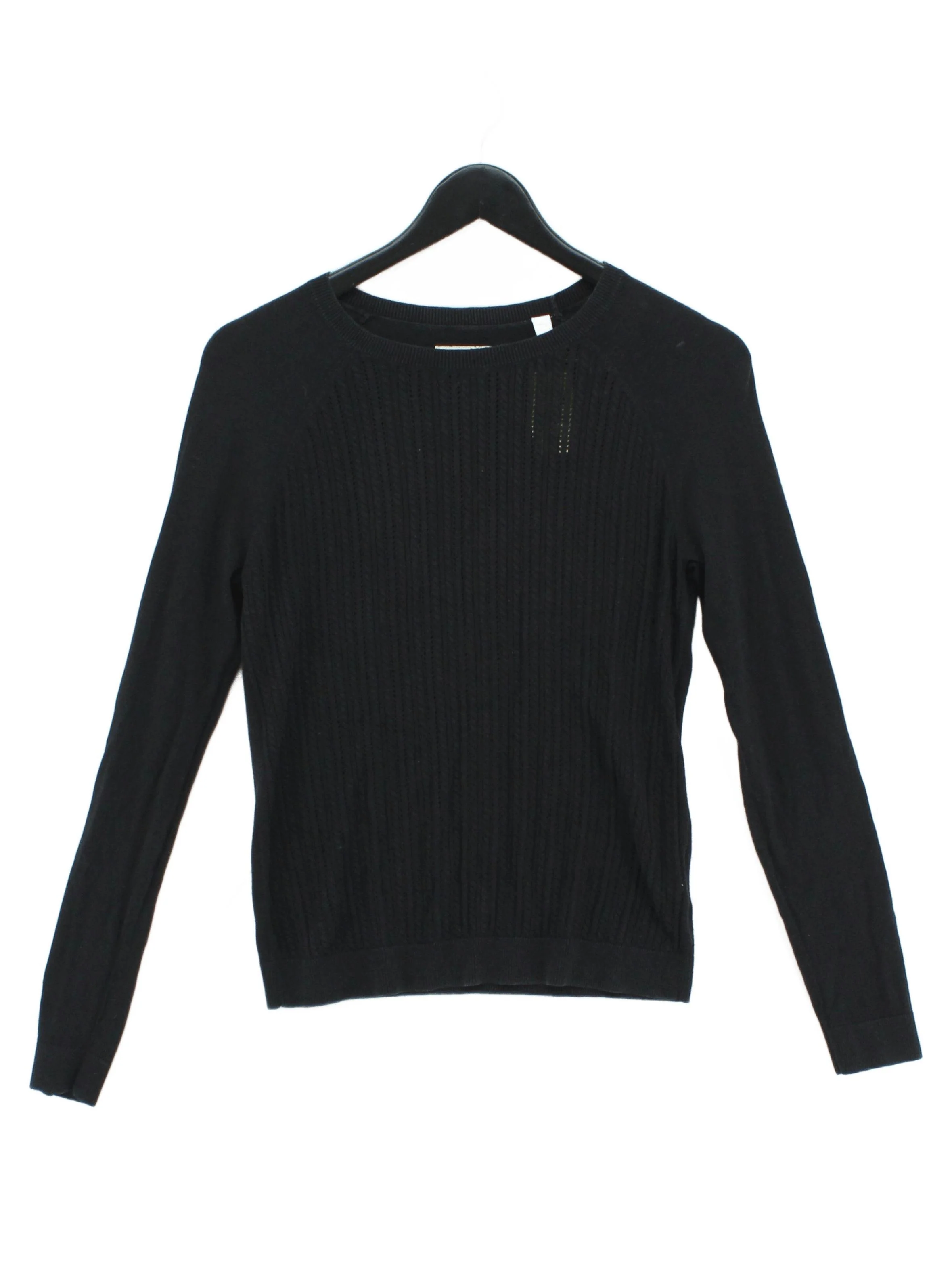 Jack Wills Women's Jumper UK 10 Black Cotton with Viscose, Nylon Pullover