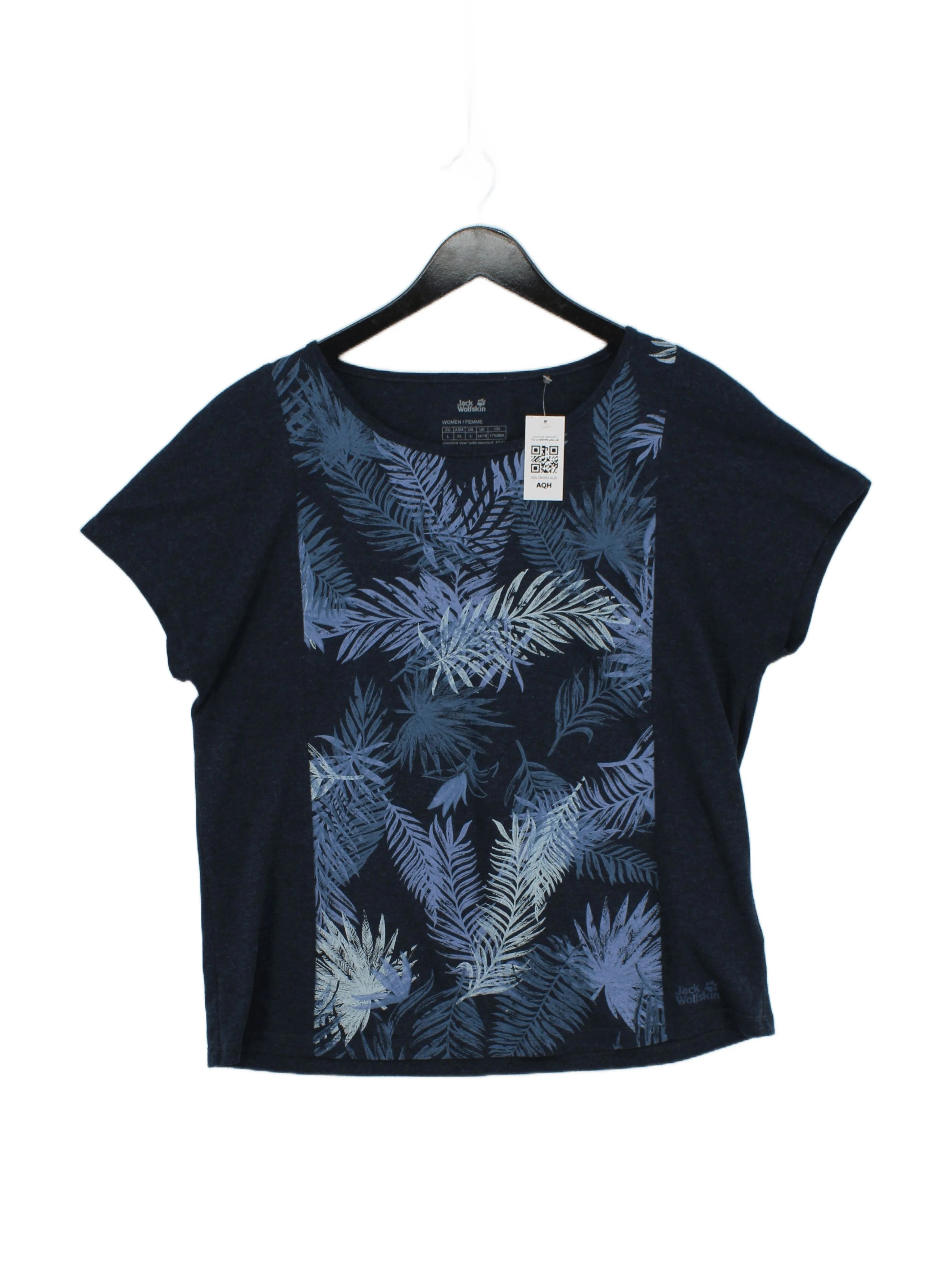 Jack Wolfskin Women's T-Shirt L Blue 100% Polyester Basic