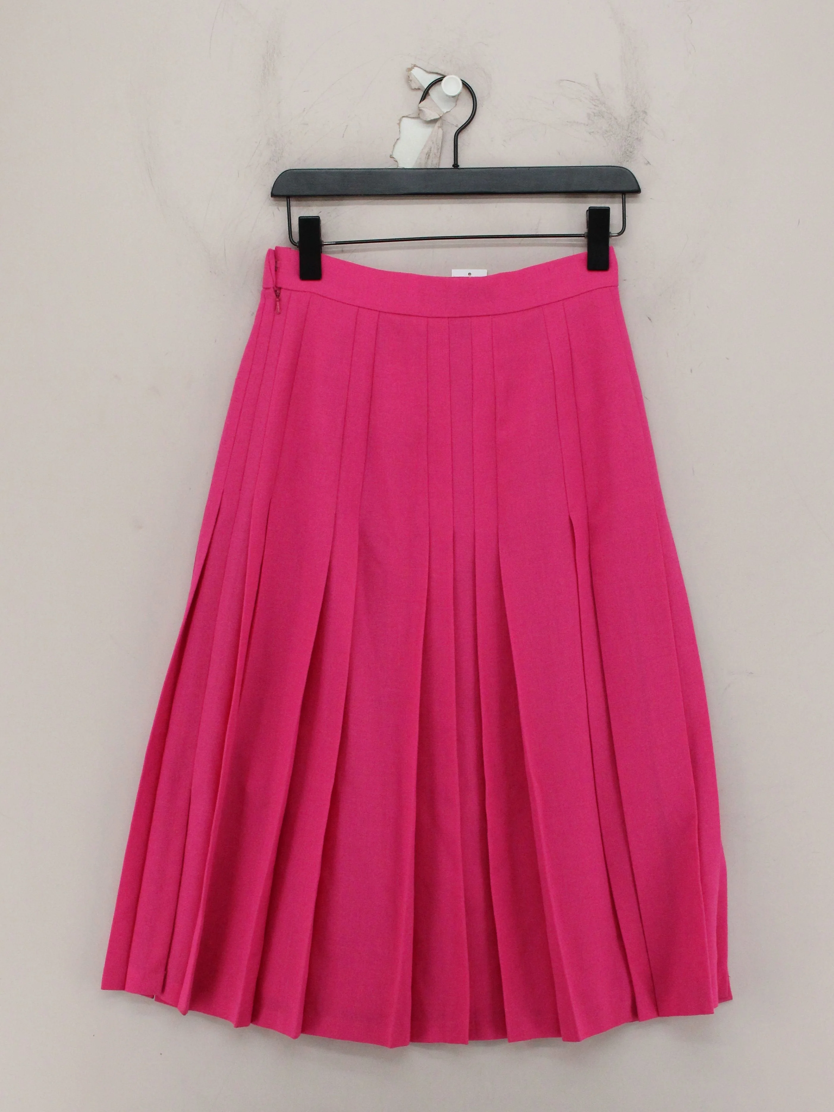 Jacques Vert Women's Midi Skirt UK 12 Pink Polyester with Wool Midi Pleated - Image 2