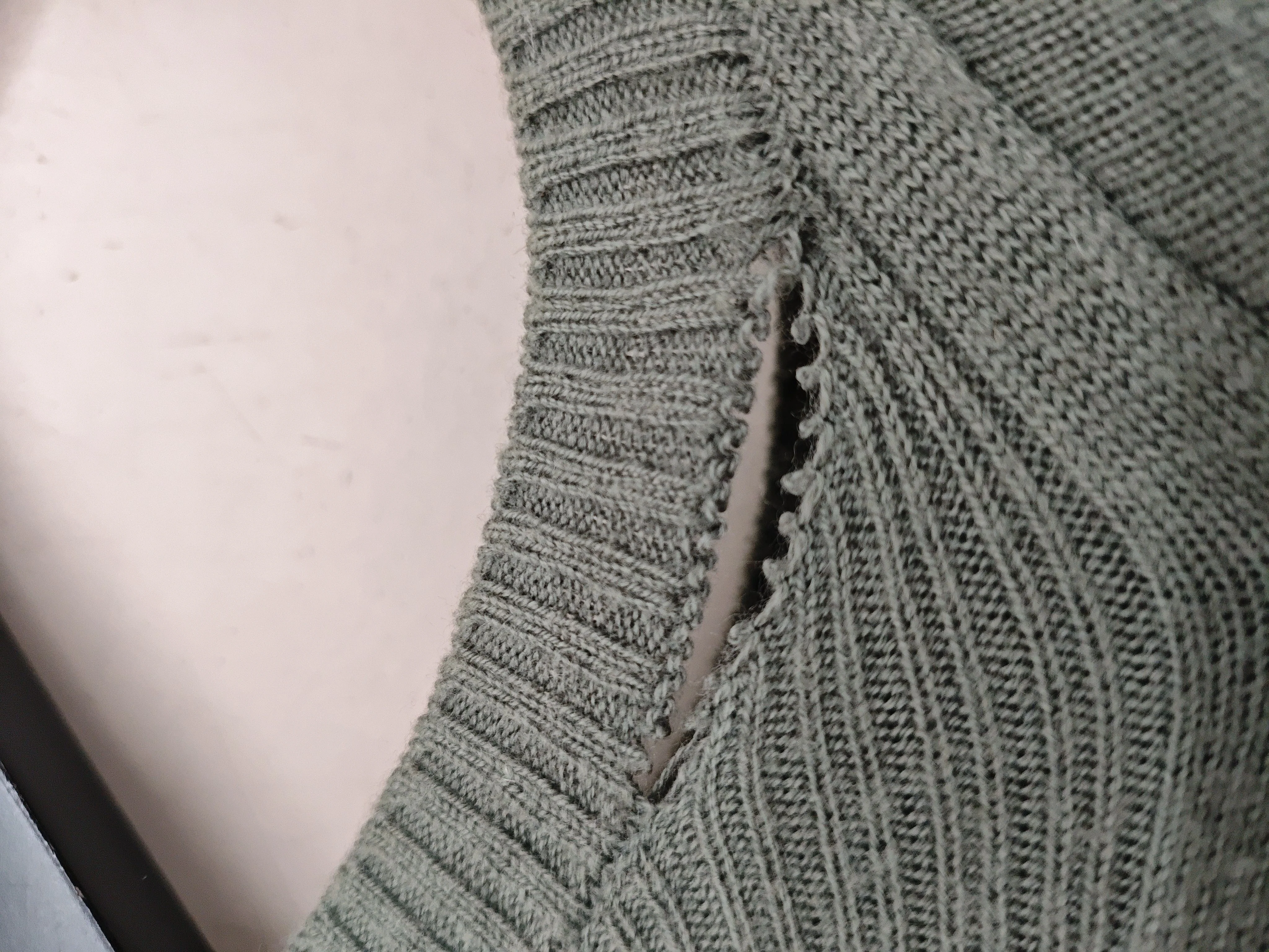 Jaeger Men's Jumper M Green Cotton with Wool Crew Neck Pullover - Image 5