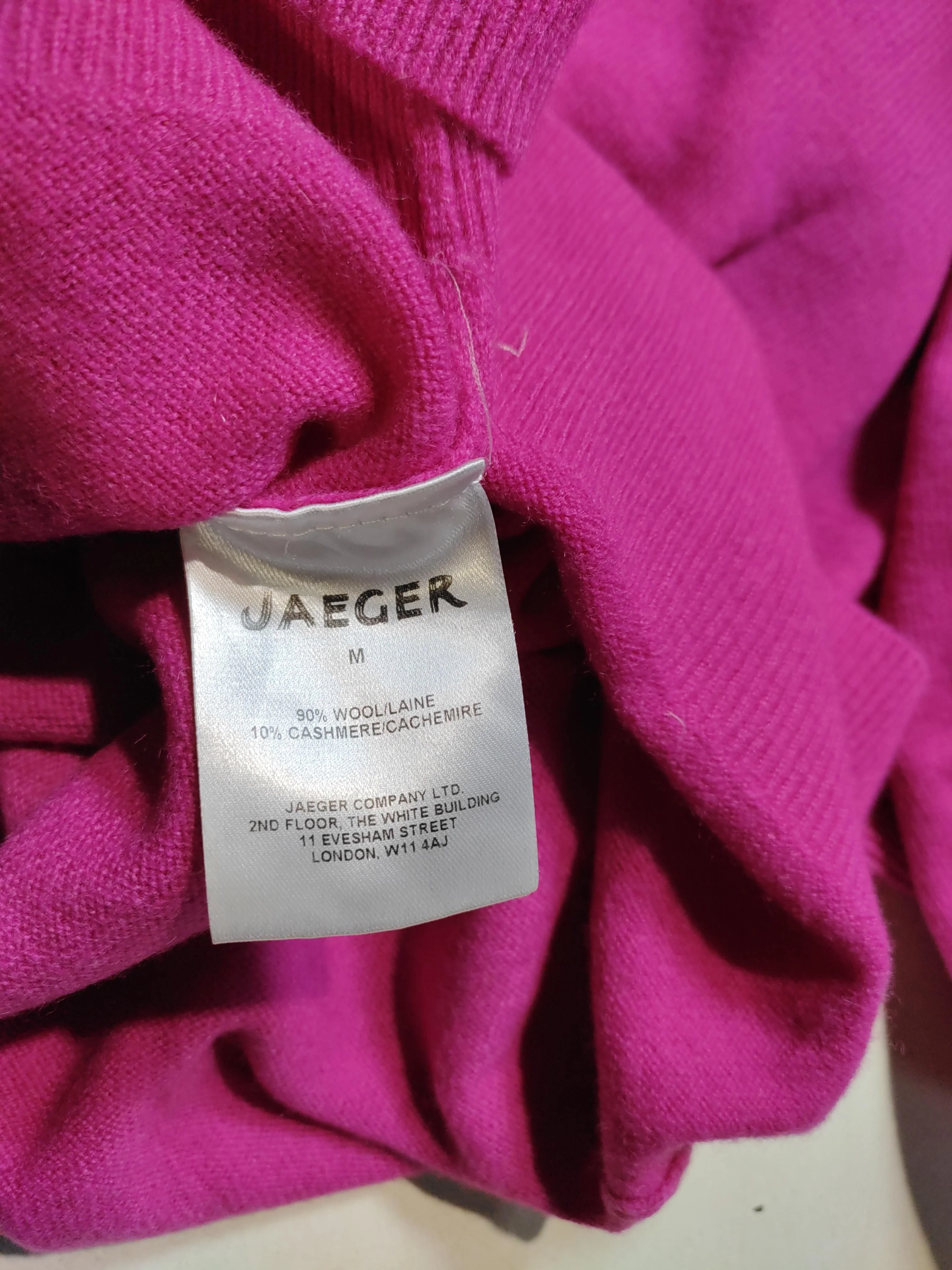 Jaeger Women's Jumper M Pink Wool with Cashmere Roll Neck Pullover - Image 7
