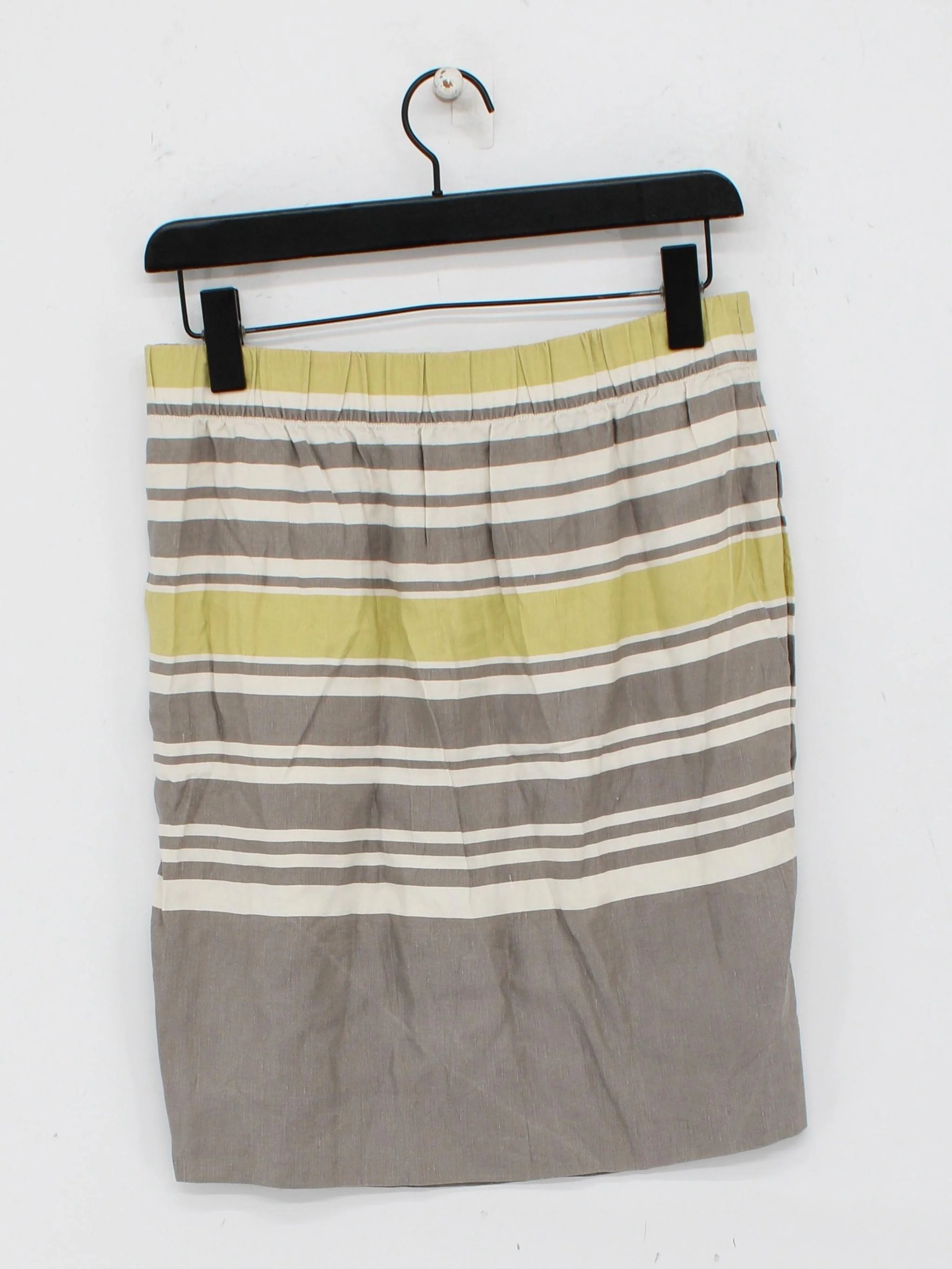 Jaeger Women's Mini Skirt UK 12 Multi Striped Silk with Linen Short Mini - Image 2