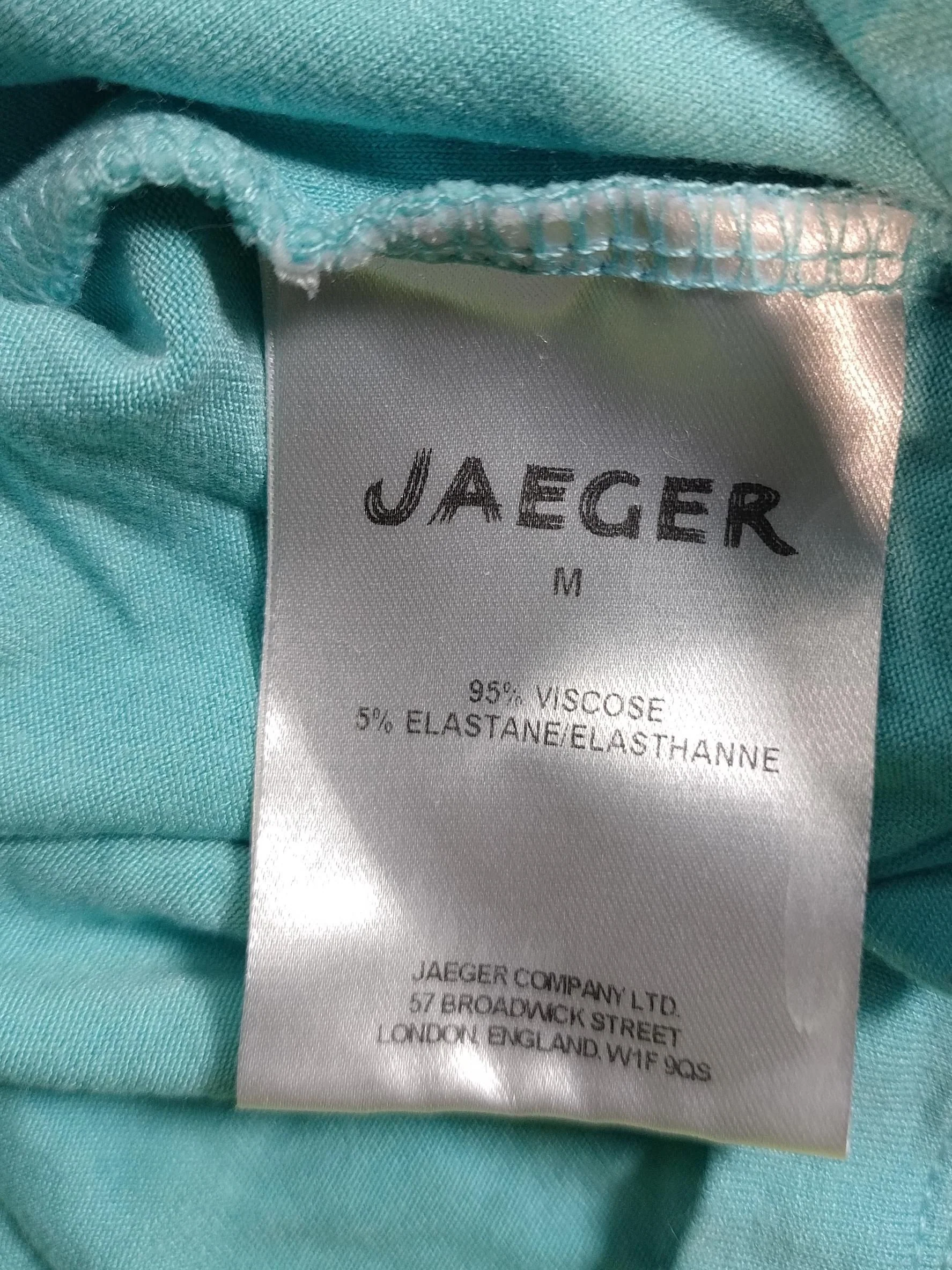 Jaeger Women's Top M Green Viscose with Elastane 3/4 Sleeve Round Neck Basic - Image 8