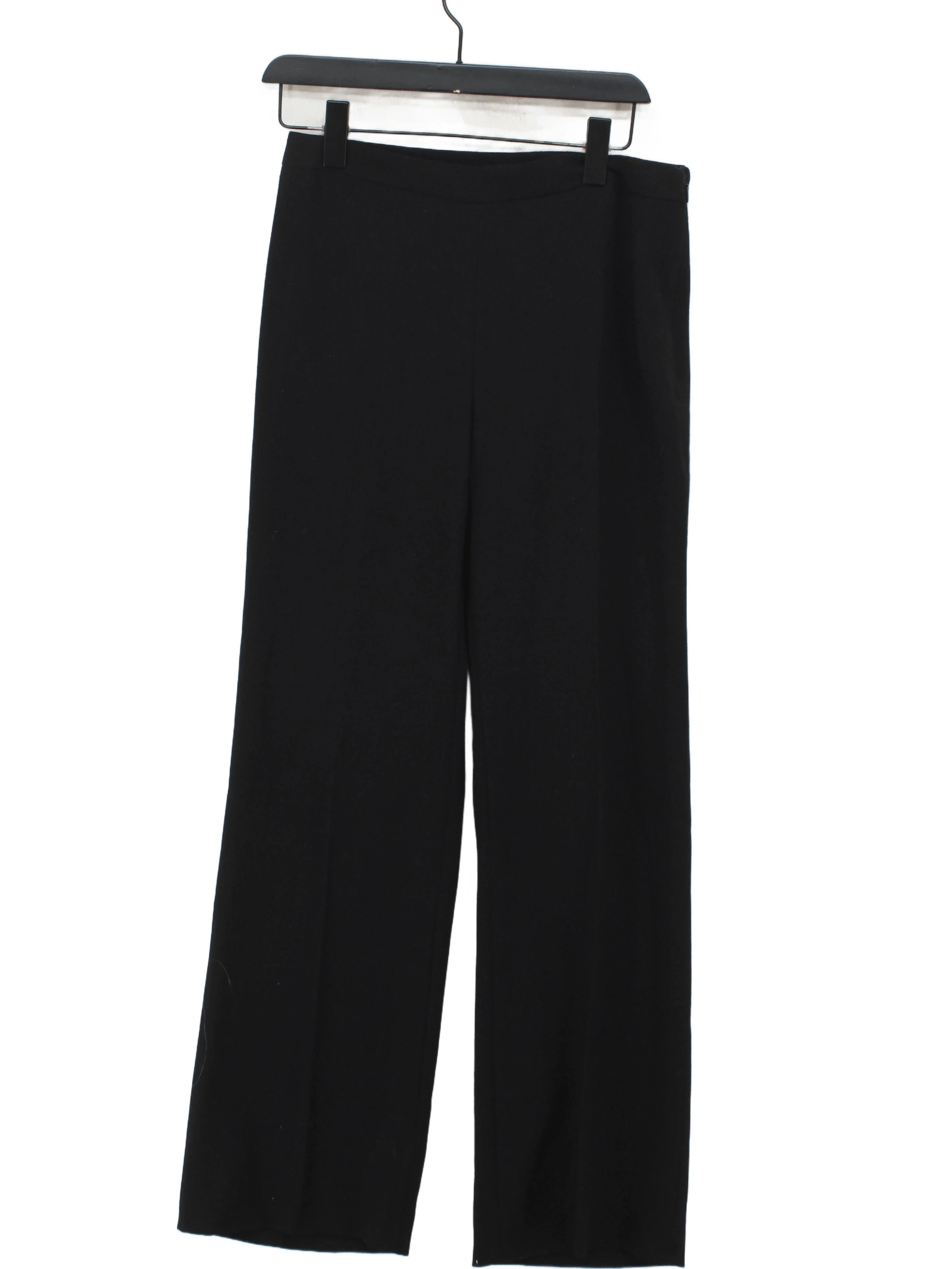 Jaeger Women's Trousers UK 10 Black 100% Wool Straight Chino